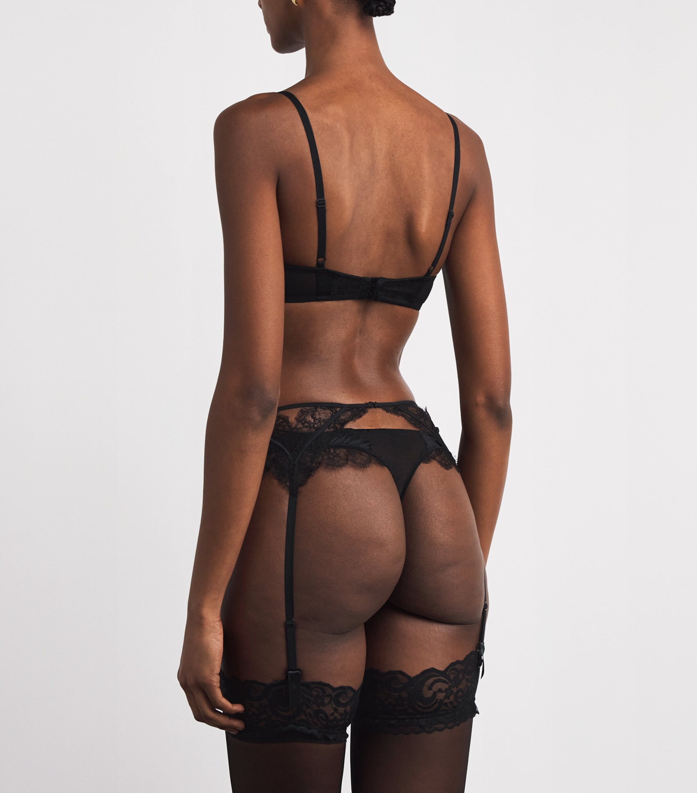 Kiki de Montparnasse Womens Lace-Insert Garter Belt Black Image 3