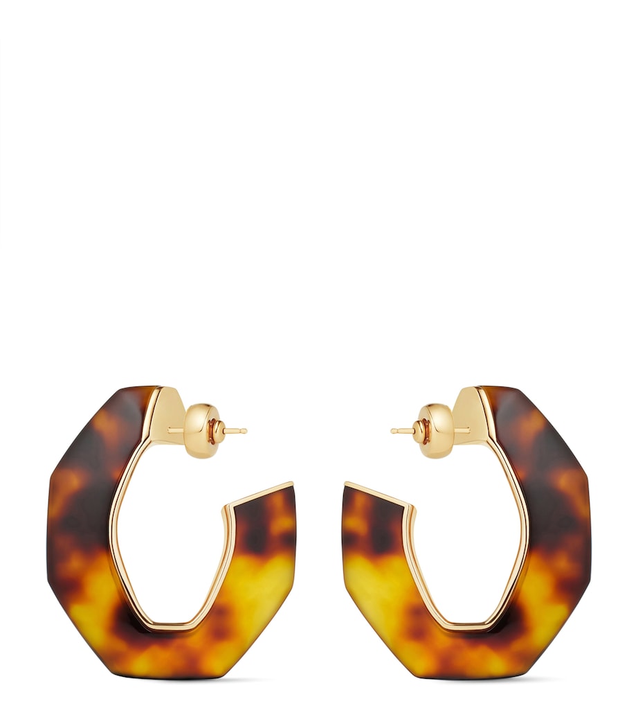 Large Tortoiseshell Earrings HAVANNA/GOLDEN Image 1