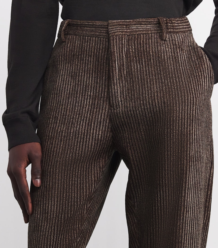 Corduroy Herringbone Print Trousers P6005 Image 6
