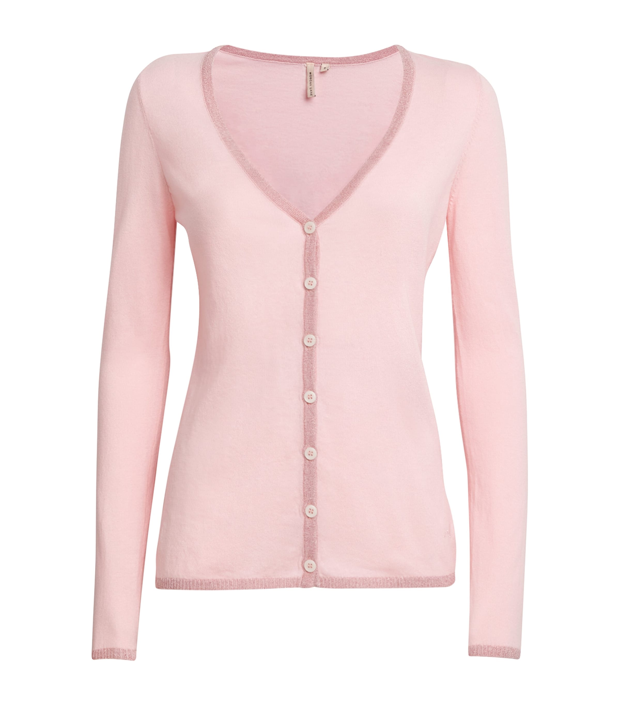 Shop Morgan Lane Pippa Glitter-trim Cardigan In Pink