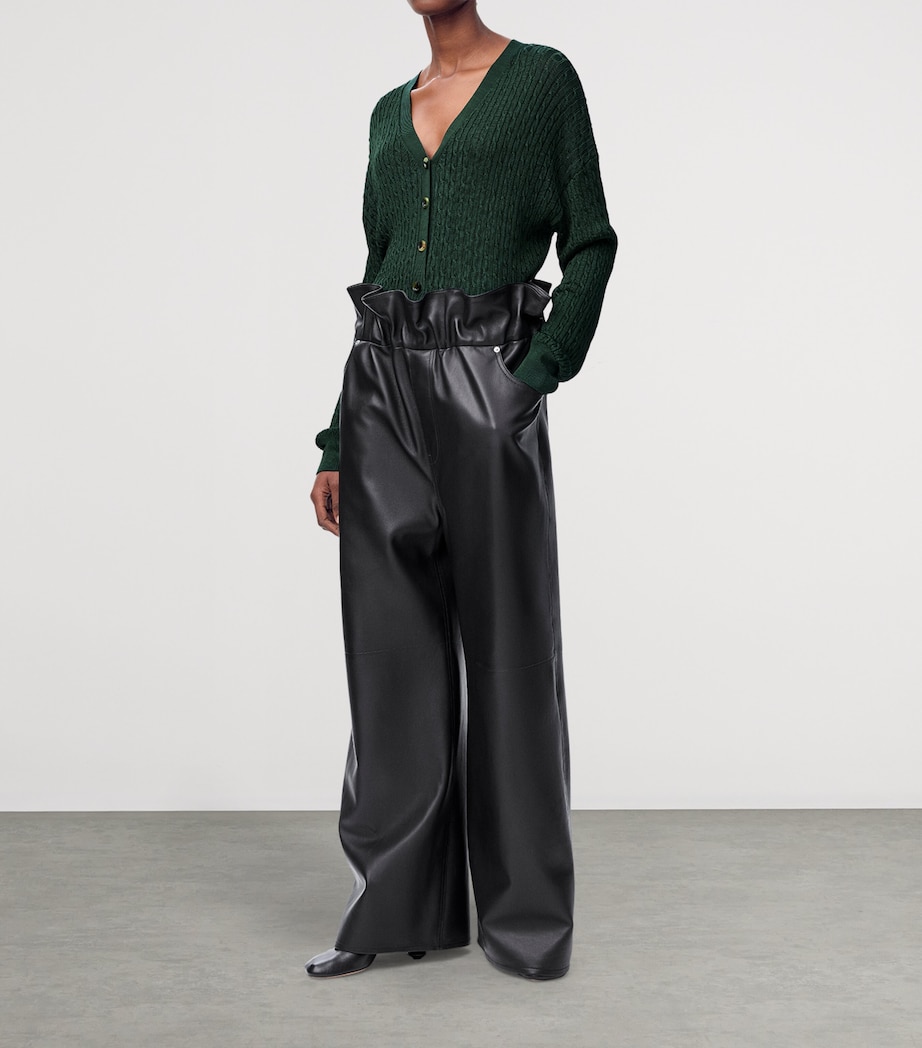 V-Neck Cardigan DARK GREEN Image 2