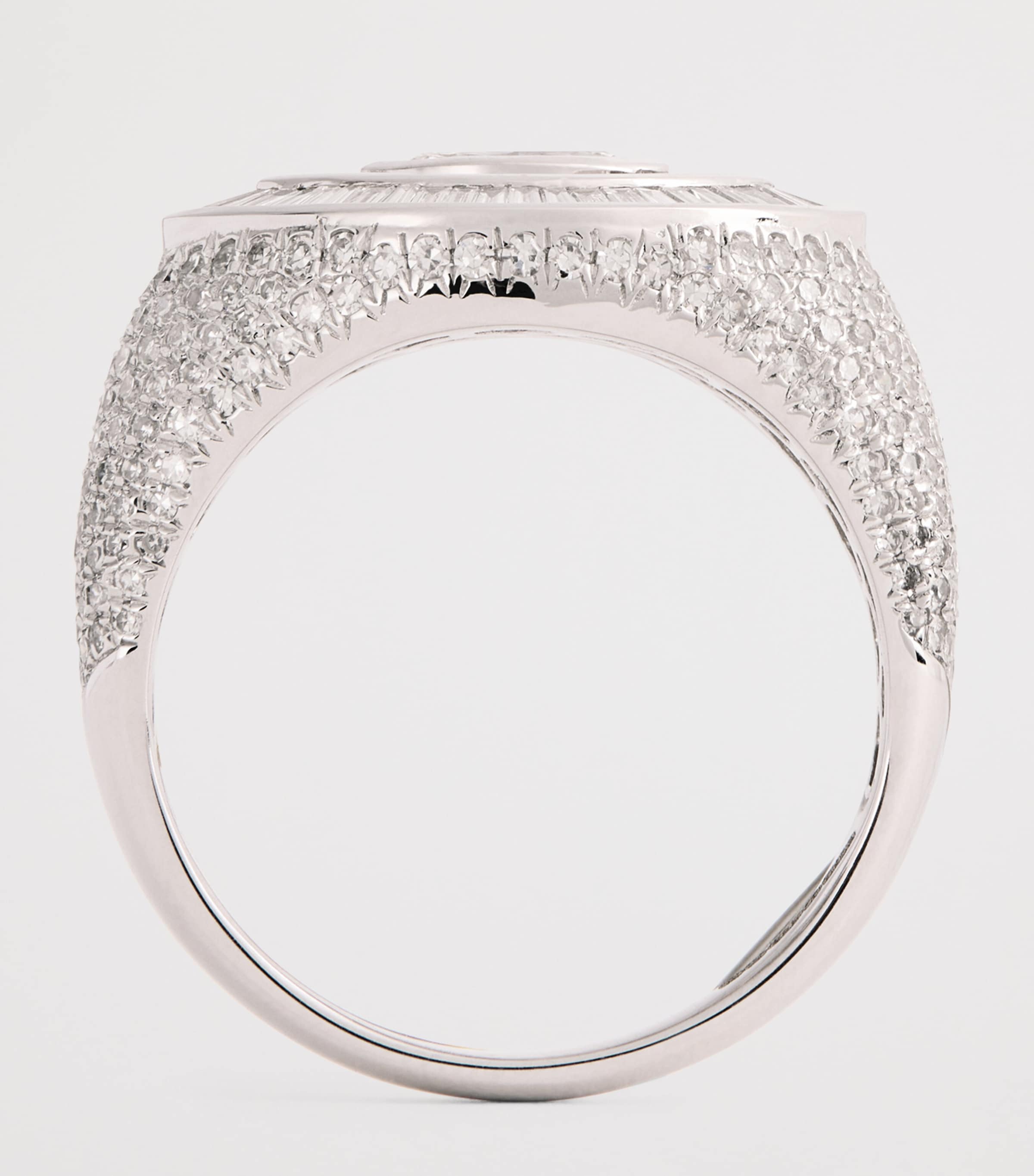 White Gold and Diamond Evil Eye Ring WHITE GOLD Image 3