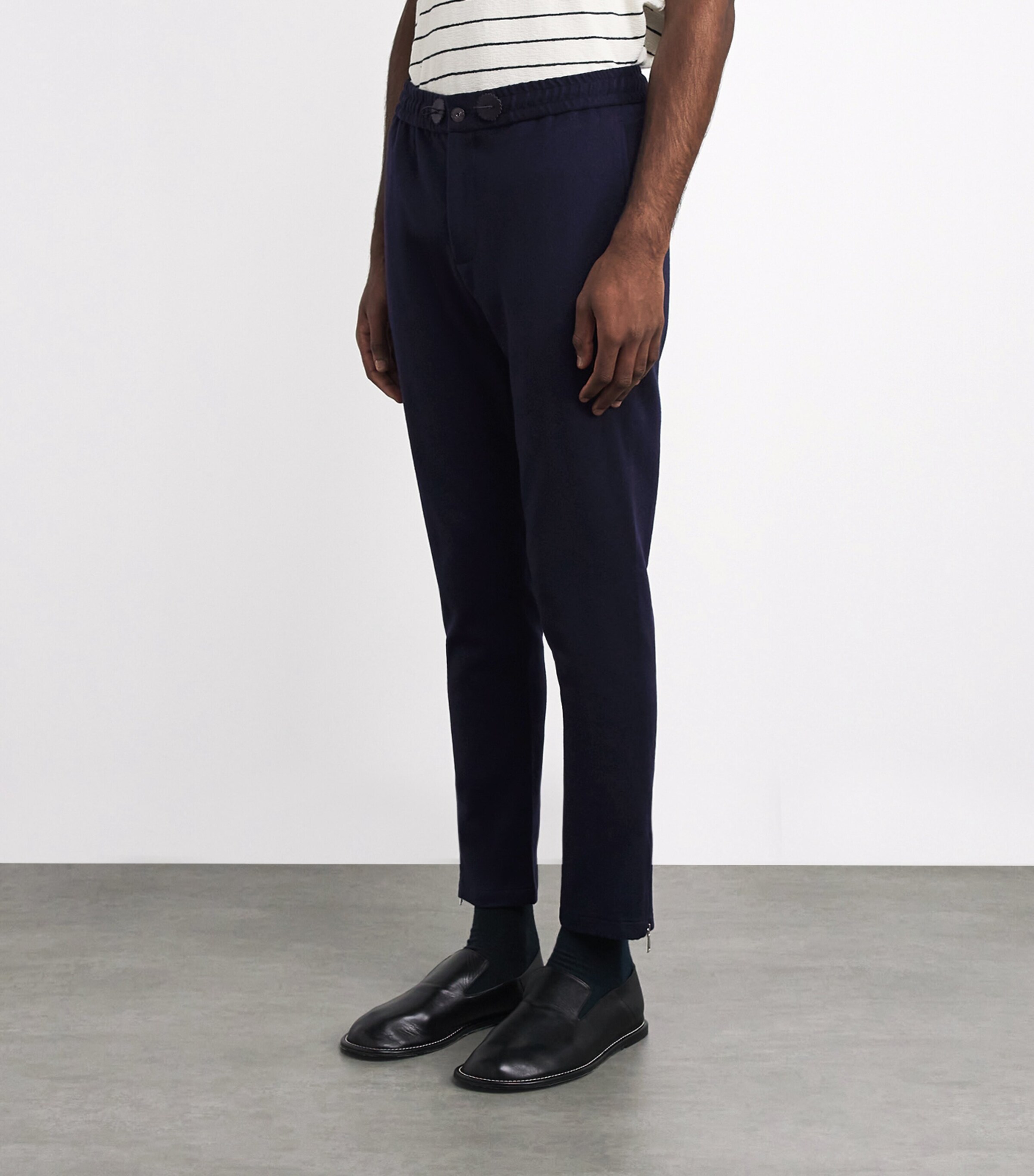 Alan Scott Mens Cashmere-Blend Sweatpants Midnight Image 4