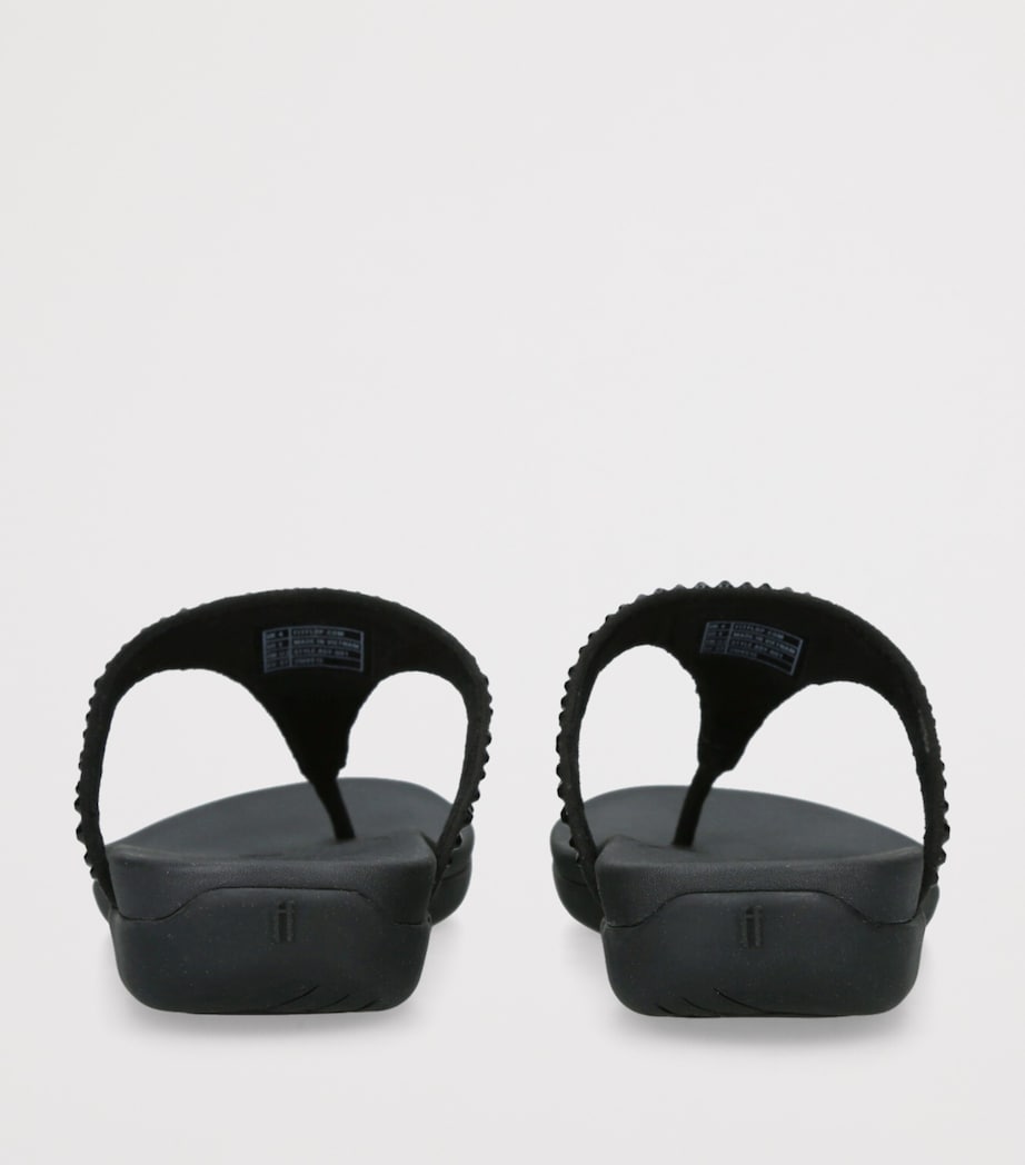 FitFlop Solay Crystal Flip Flops Black Image 2