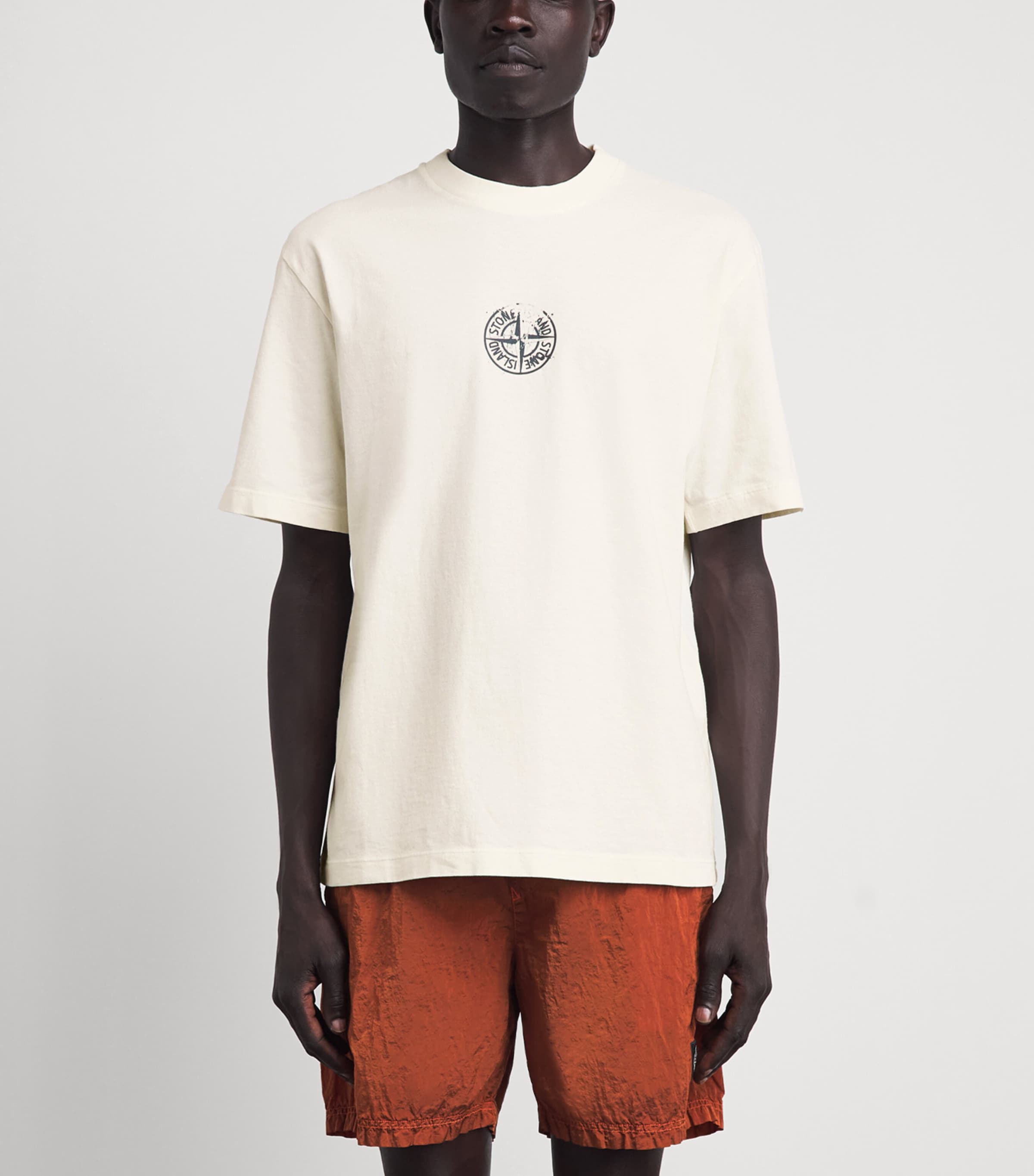 Stone Island Mens Cotton Vertical Compass T-Shirt Image 4
