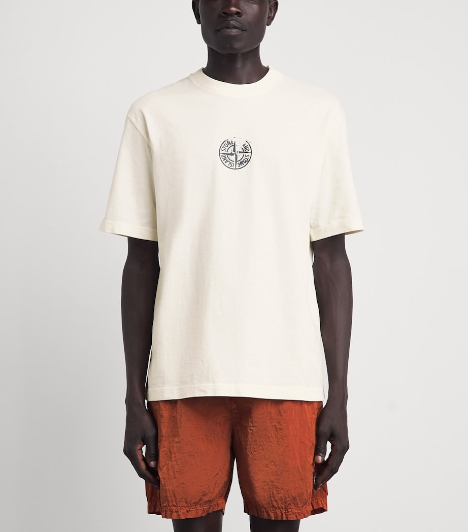 Stone Island Mens Cotton Vertical Compass T-Shirt Image 4