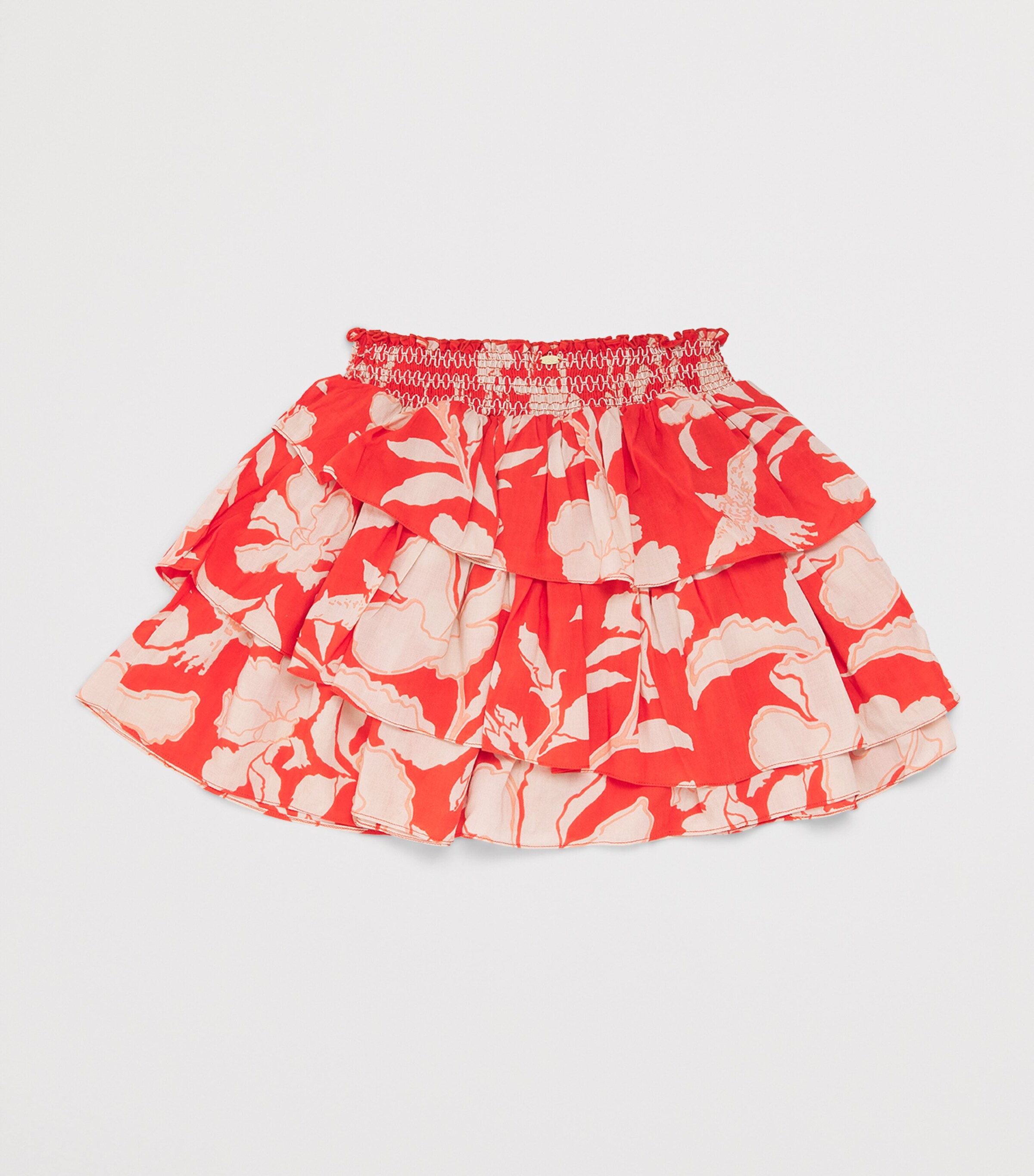 Poupette St Barth Kids Tiered Lilas Mini Skirt (4-10 Years) Coral Palm Beach Image 2
