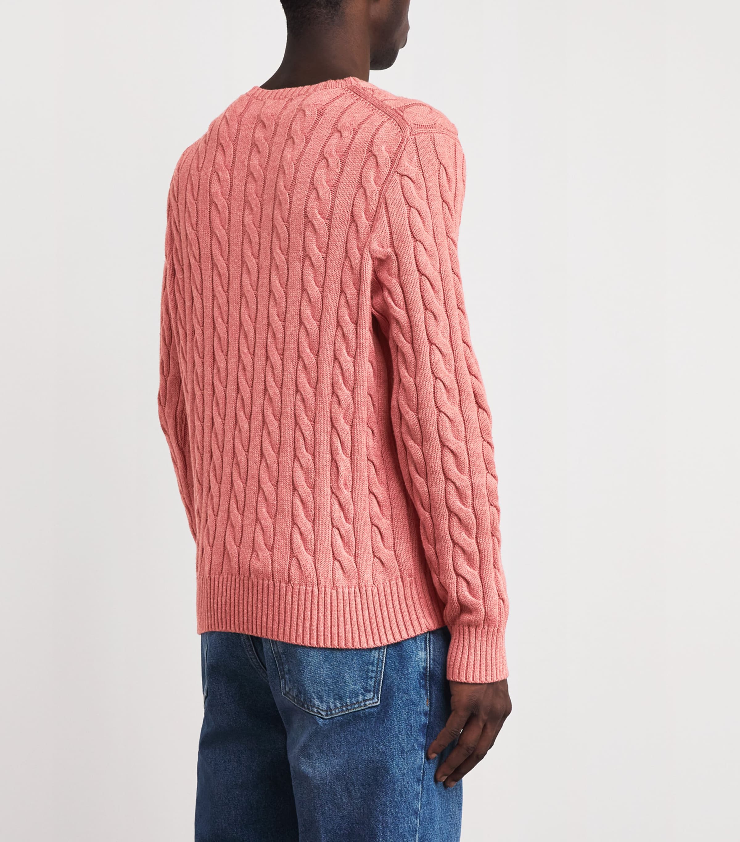 Cotton Cable-Knit Sweater RED HHTHR Image 4