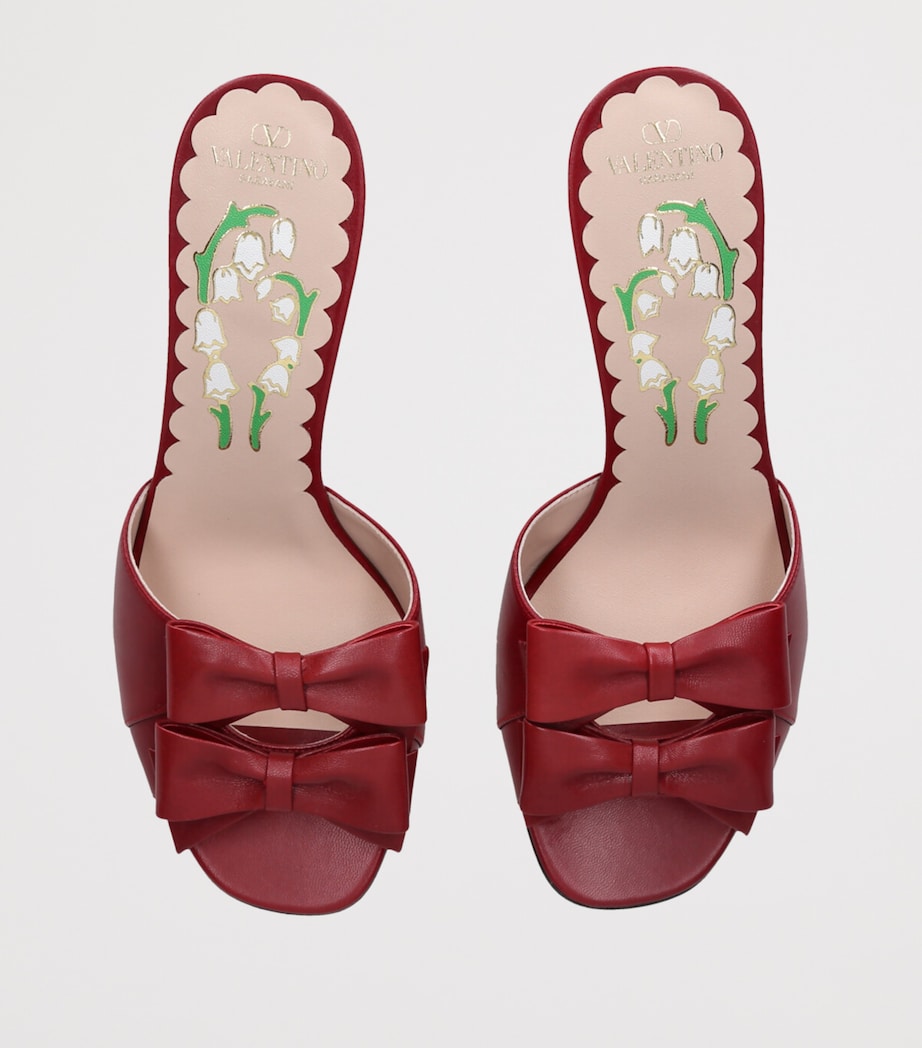 Leather Bow-Detail Bowow Mules 75 RED Image 4