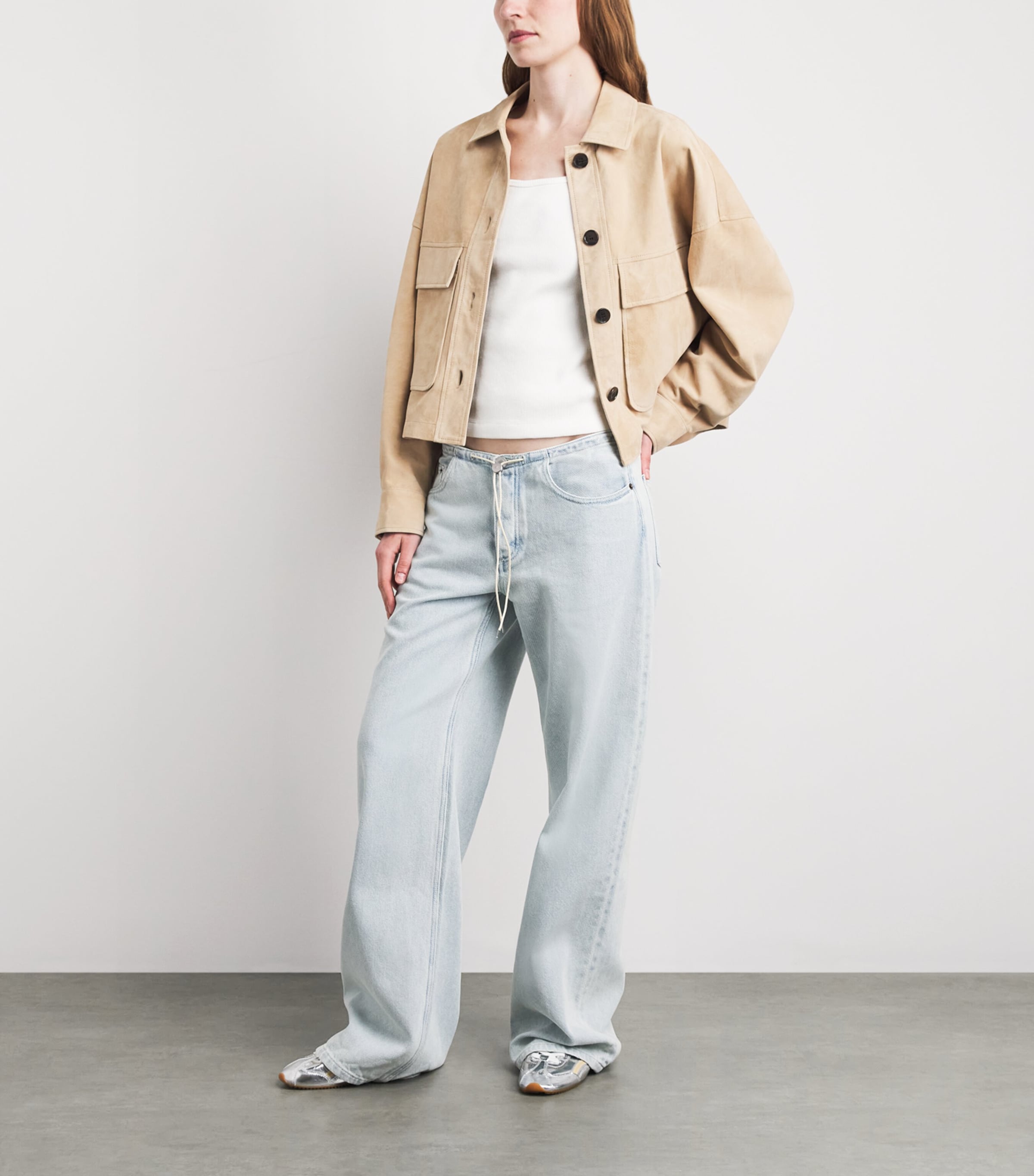 STILL HERE Womens Stretch-Cotton Snap Tank Top Milk Image 2