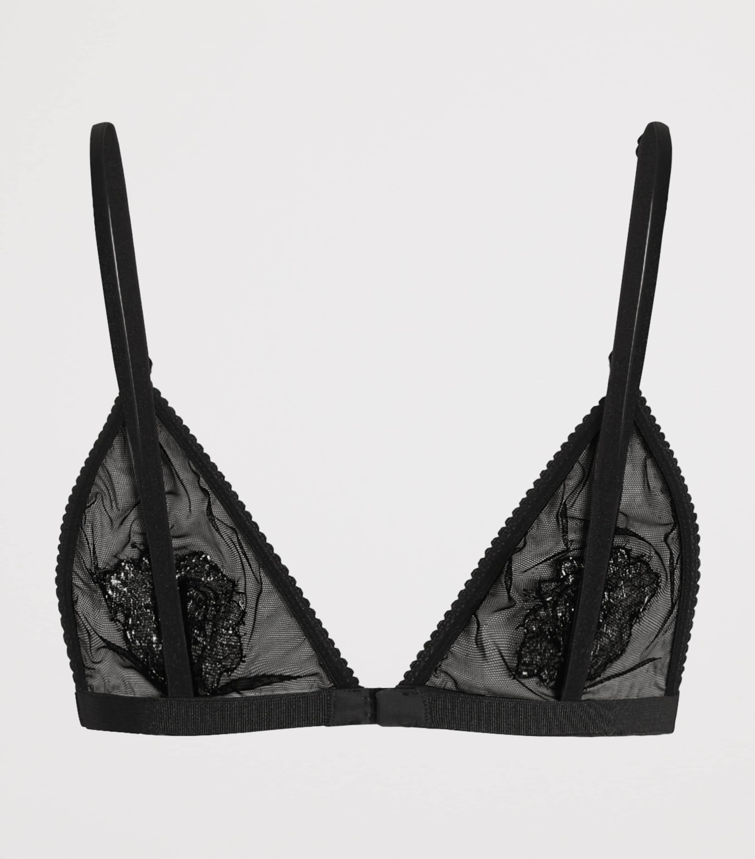 Dolce&Gabbana Womens Lace Mesh Embellished Bralette Blac Image 2