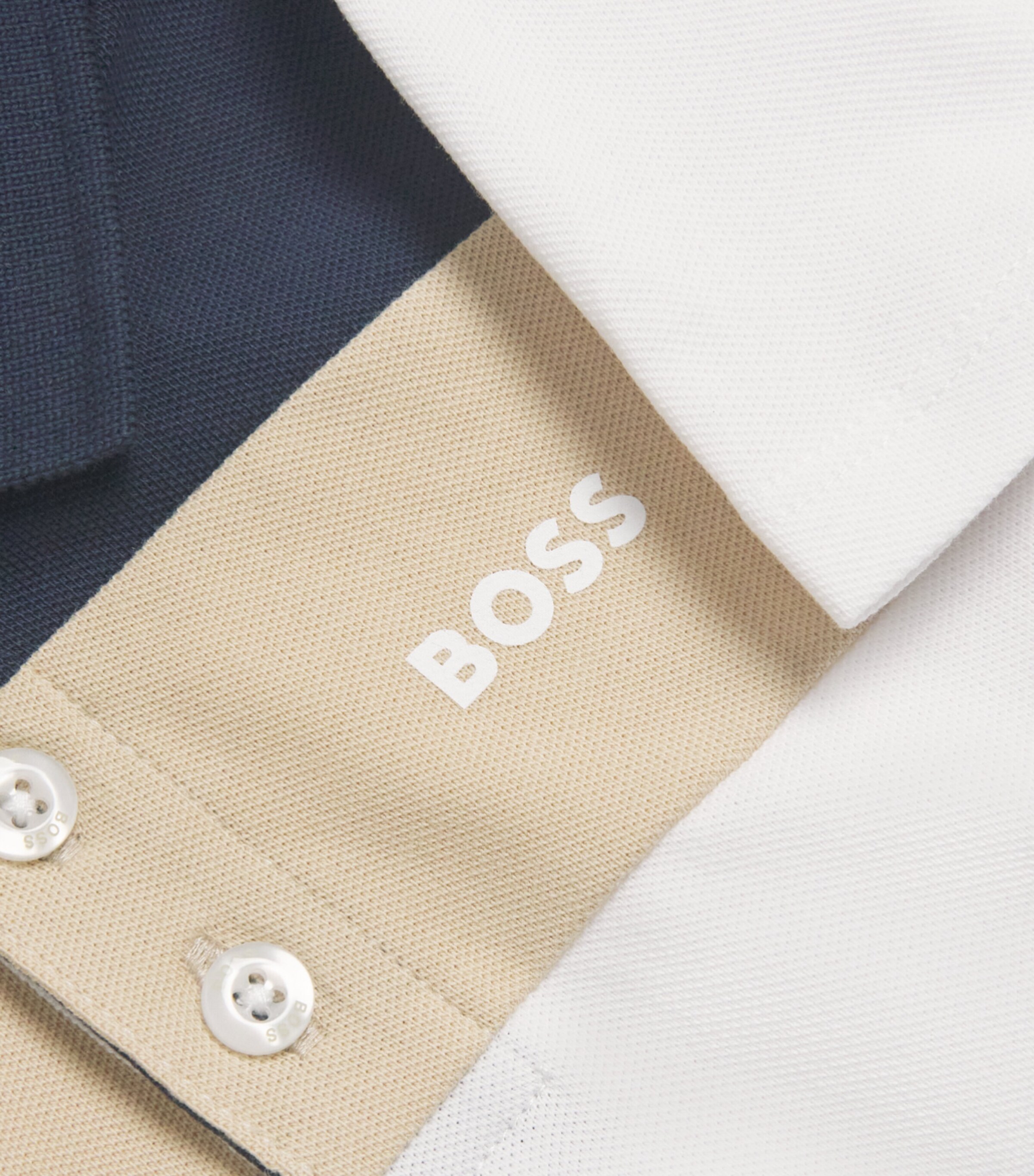 BOSS Kidswear Cotton Colour-Block Polo Shirt (3-18 Months) White Image 3