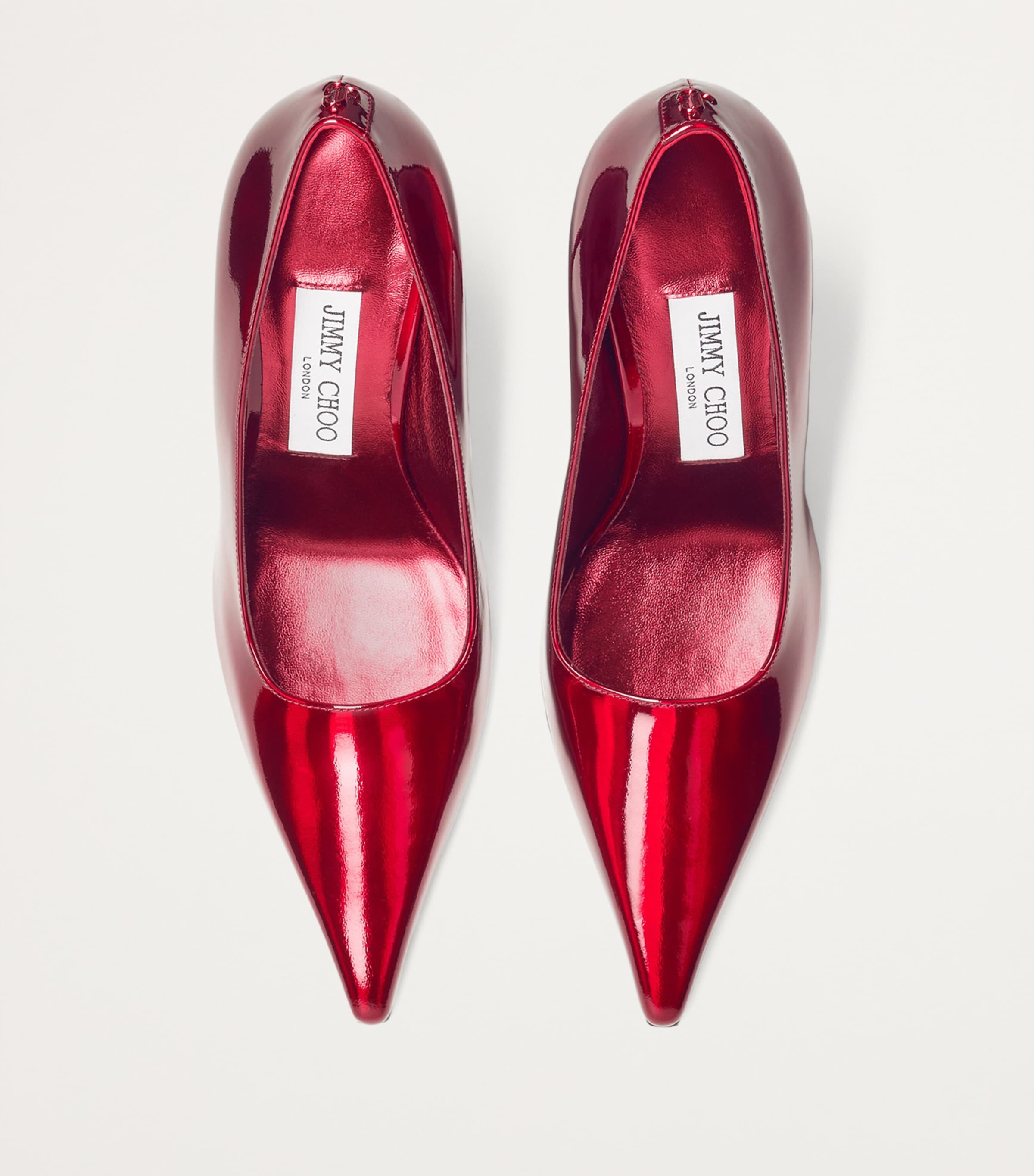 Ixia 95 Metallic Leather Pumps RUBY RED Image 3
