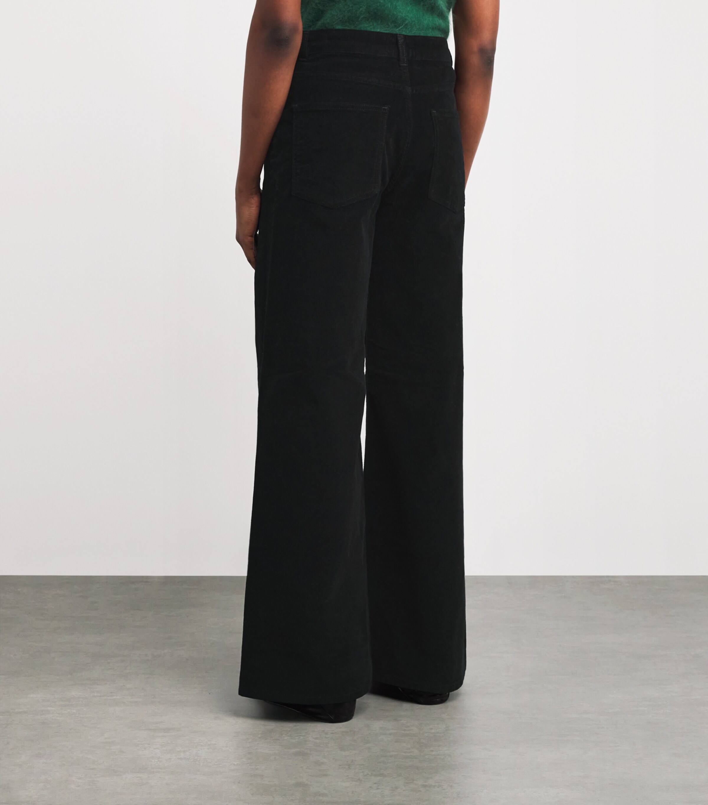 ME+EM Womens Corduroy Ultimate Wide-Leg Jeans Black Image 4