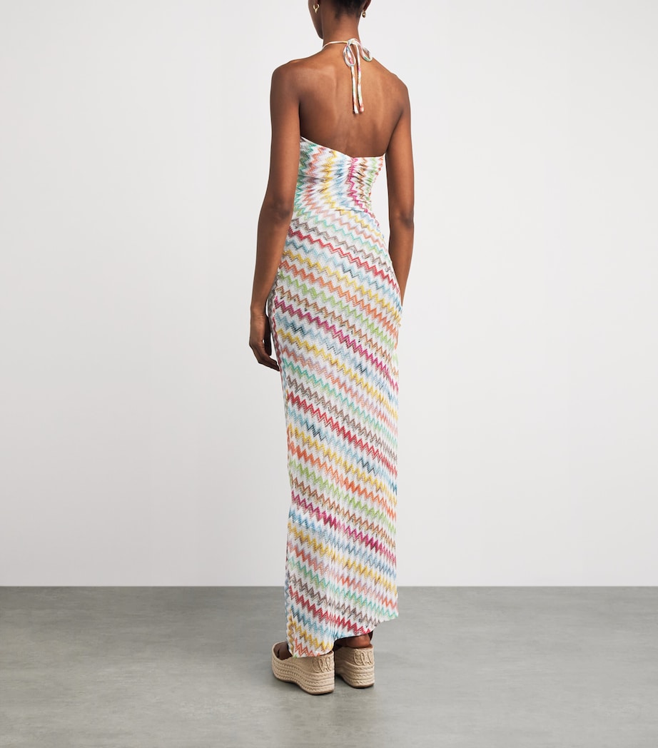 Missoni Womens Zigzag Playful Halterneck Maxi Dress Image 4
