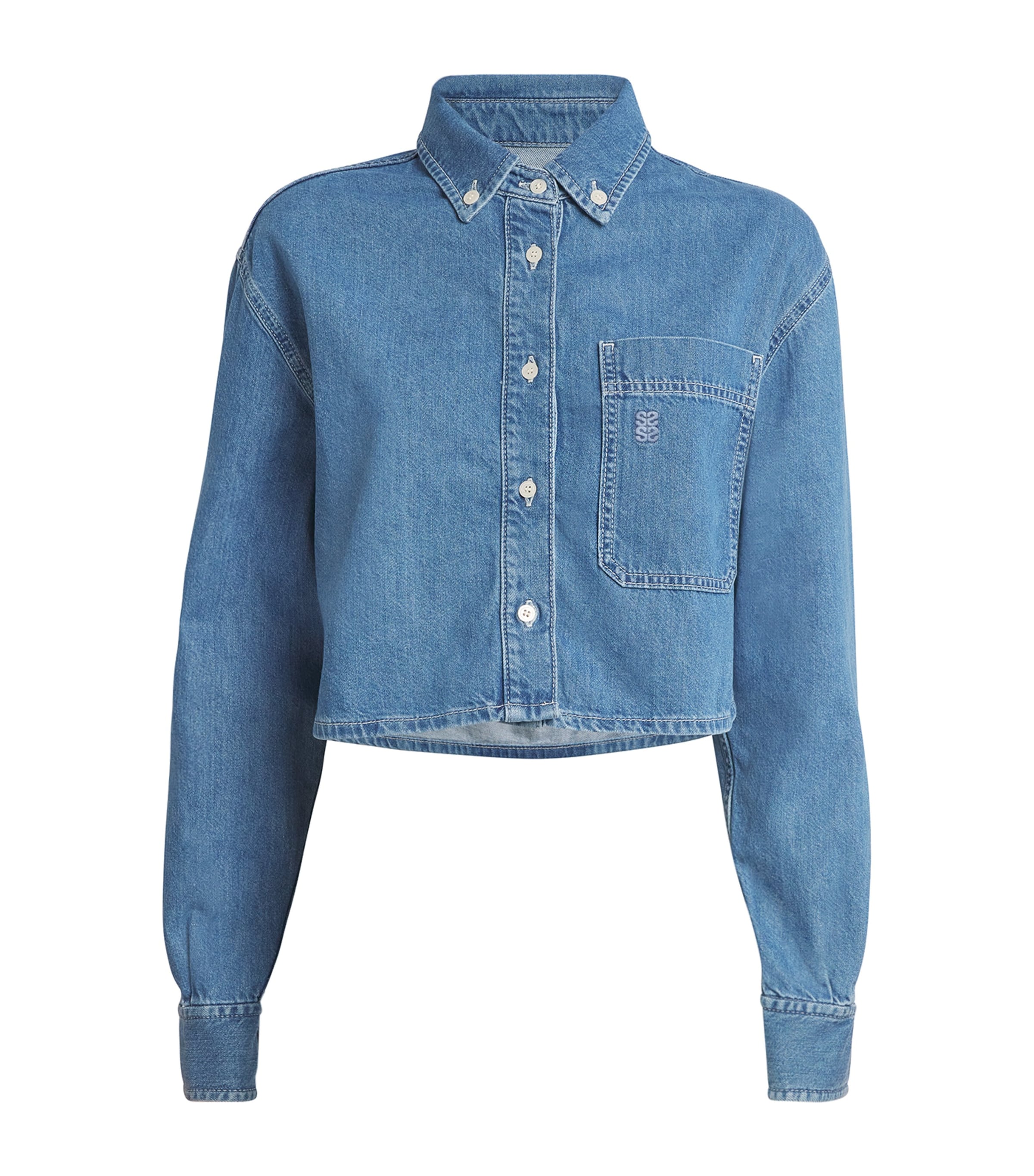 Sandro Hiro Denim Button-front Shirt In Blue