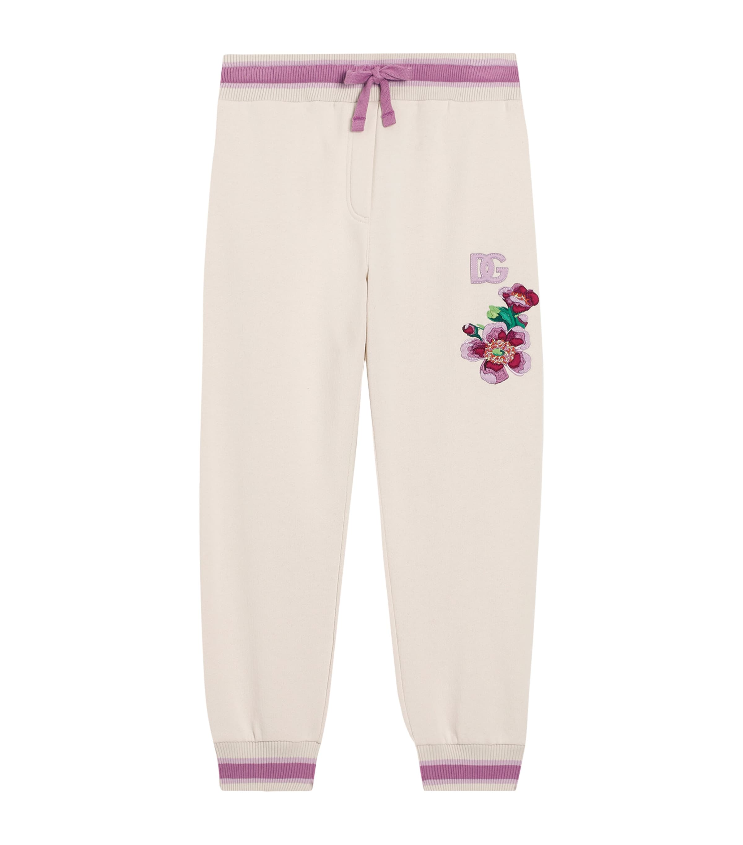 Dolce&Gabbana Kids Cotton Floral-Detail Sweatpants (8-12 Years) Combined Image 1