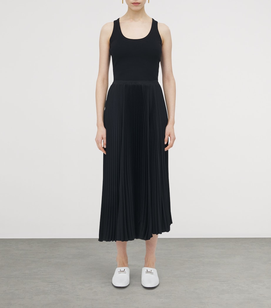 Cotton Pleated Midi Dress 1000 Image 2
