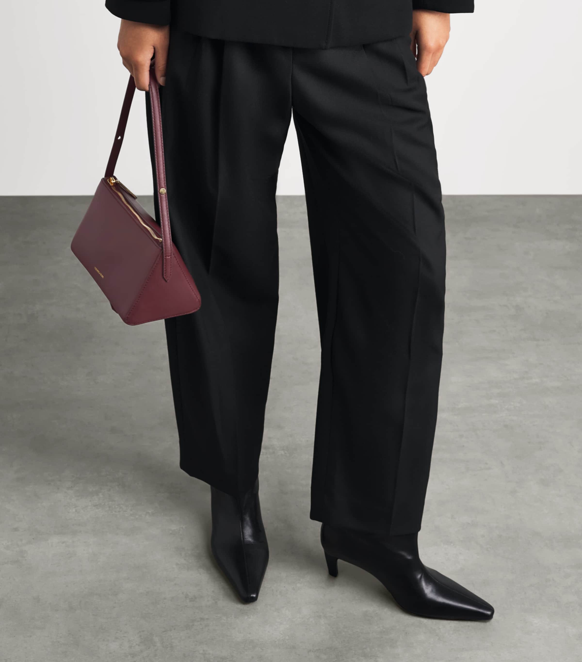 Veronica Beard Mini Leather Prism Shoulder Bag Burgundy Image 4