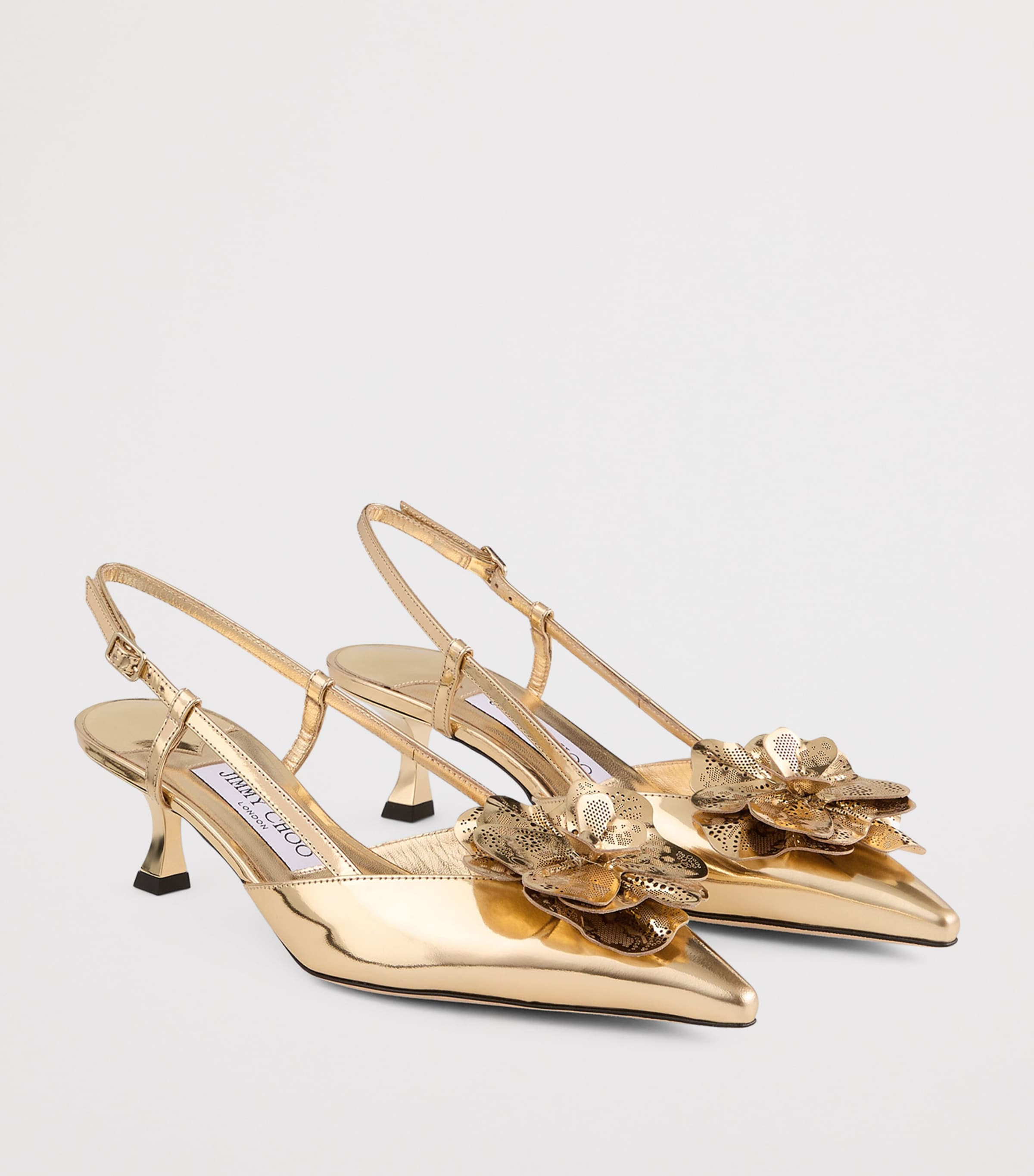 Mimmi 50 Leather Slingback Mules GOLD/GOLD Image 2