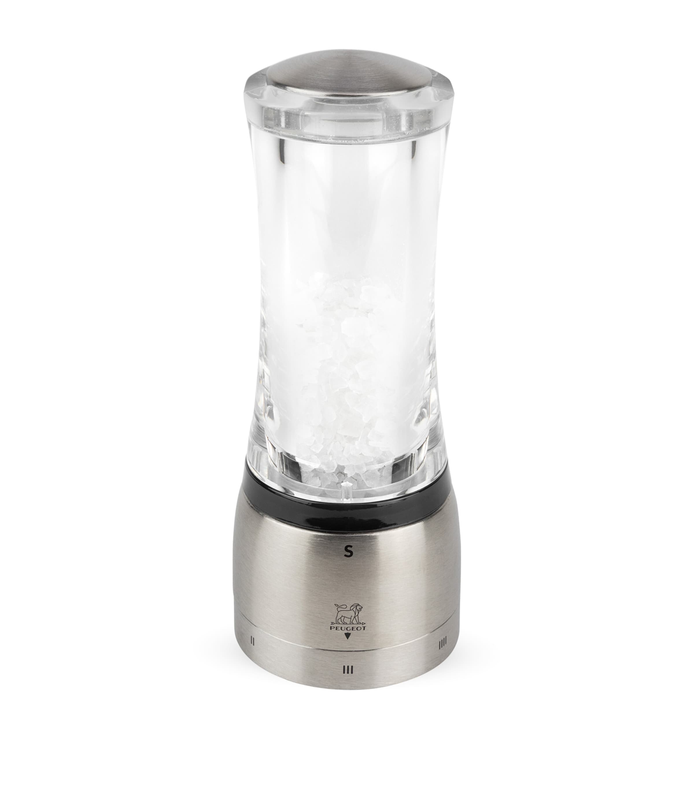 Peugeot Stainless Steel Daman Salt Mill (21cm) Black/acrylic Image 1