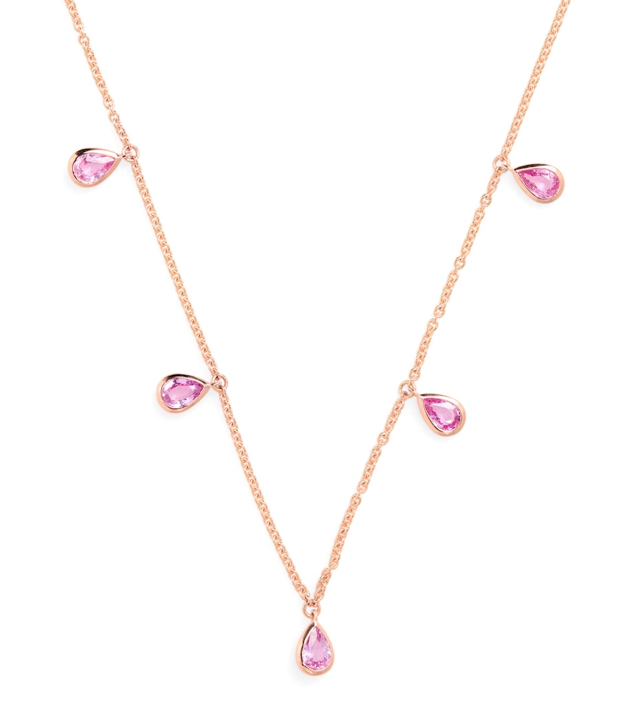 SHAY Rose Gold and Pink Sapphire Pear Drop Necklace Rose Gold Image 1