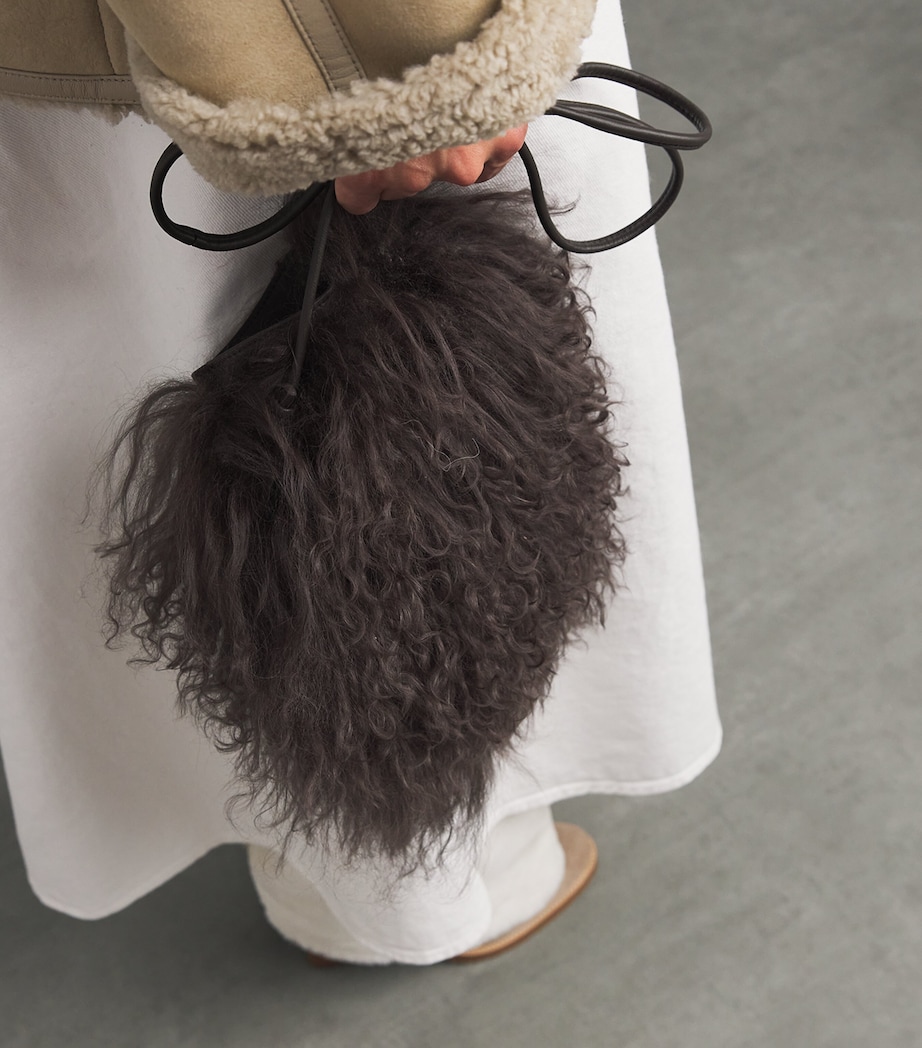 Long-Haired Shearling Phone Pouch A2009 Image 5