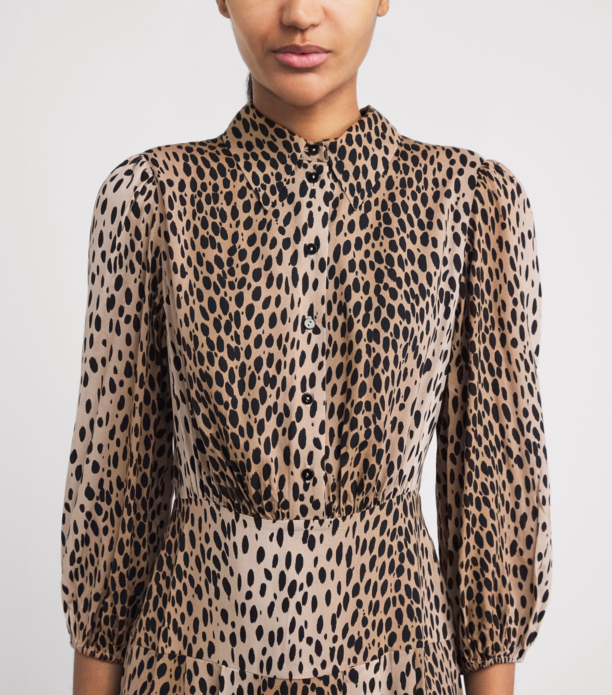 Leopard Izzy Midi Dress ANTELOPE SPOT BLACK Image 6