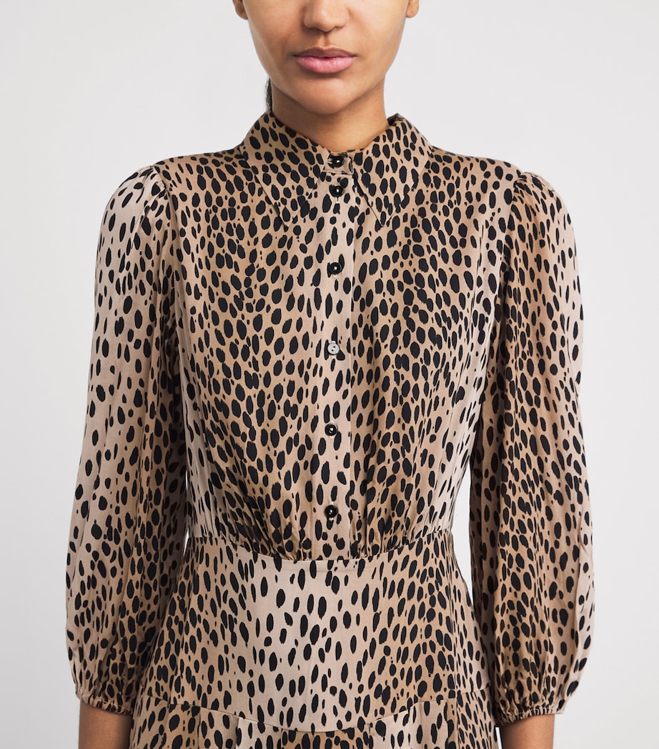 Leopard Izzy Midi Dress ANTELOPE SPOT BLACK Image 6