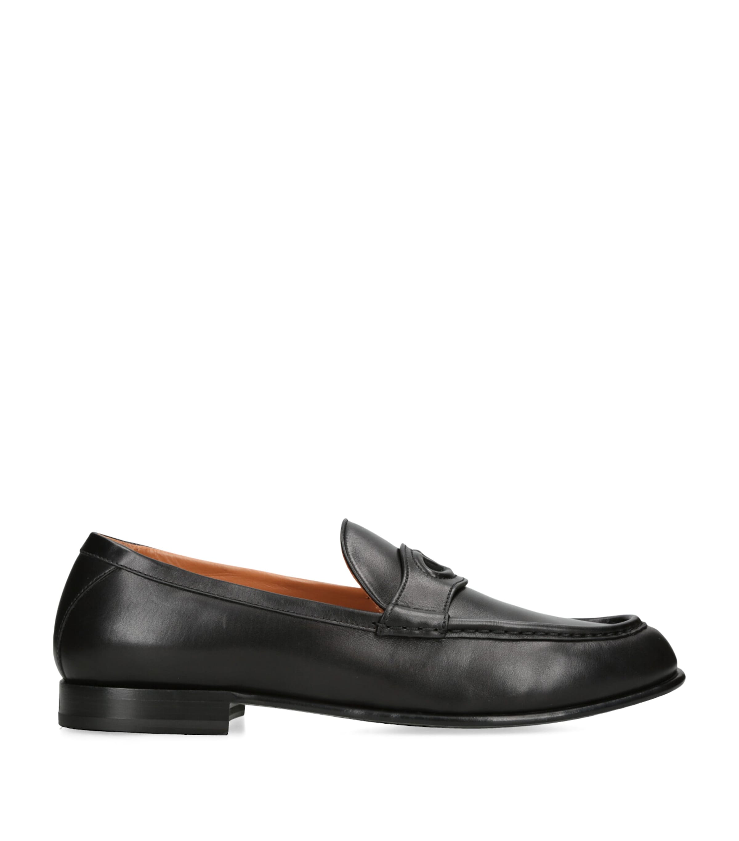 Valentino Garavani Leather Vlogo Loafers In Black