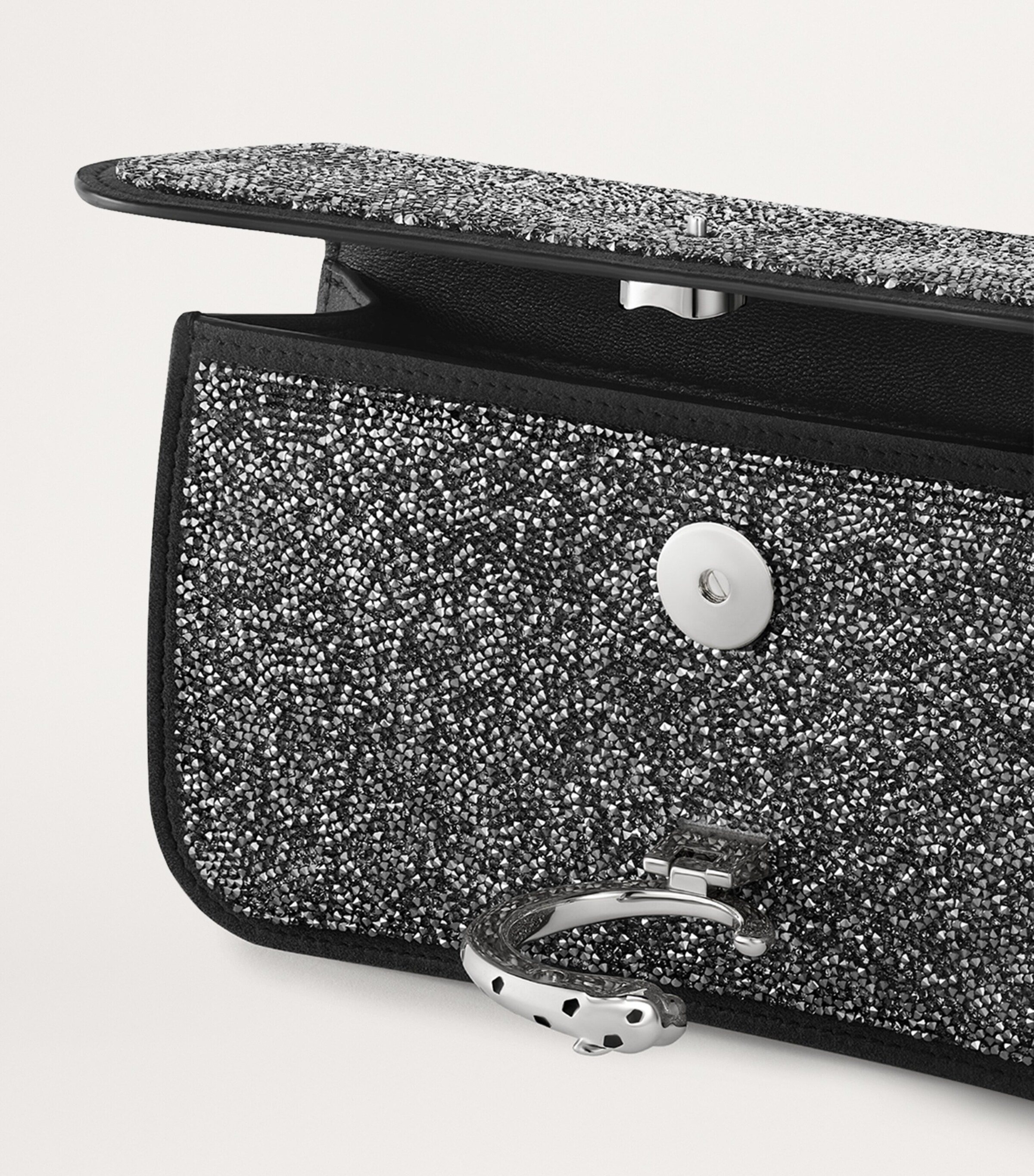 Cartier Mini Embellished Panthère de Cartier Cross-Body Bag Silver & Black Image 4
