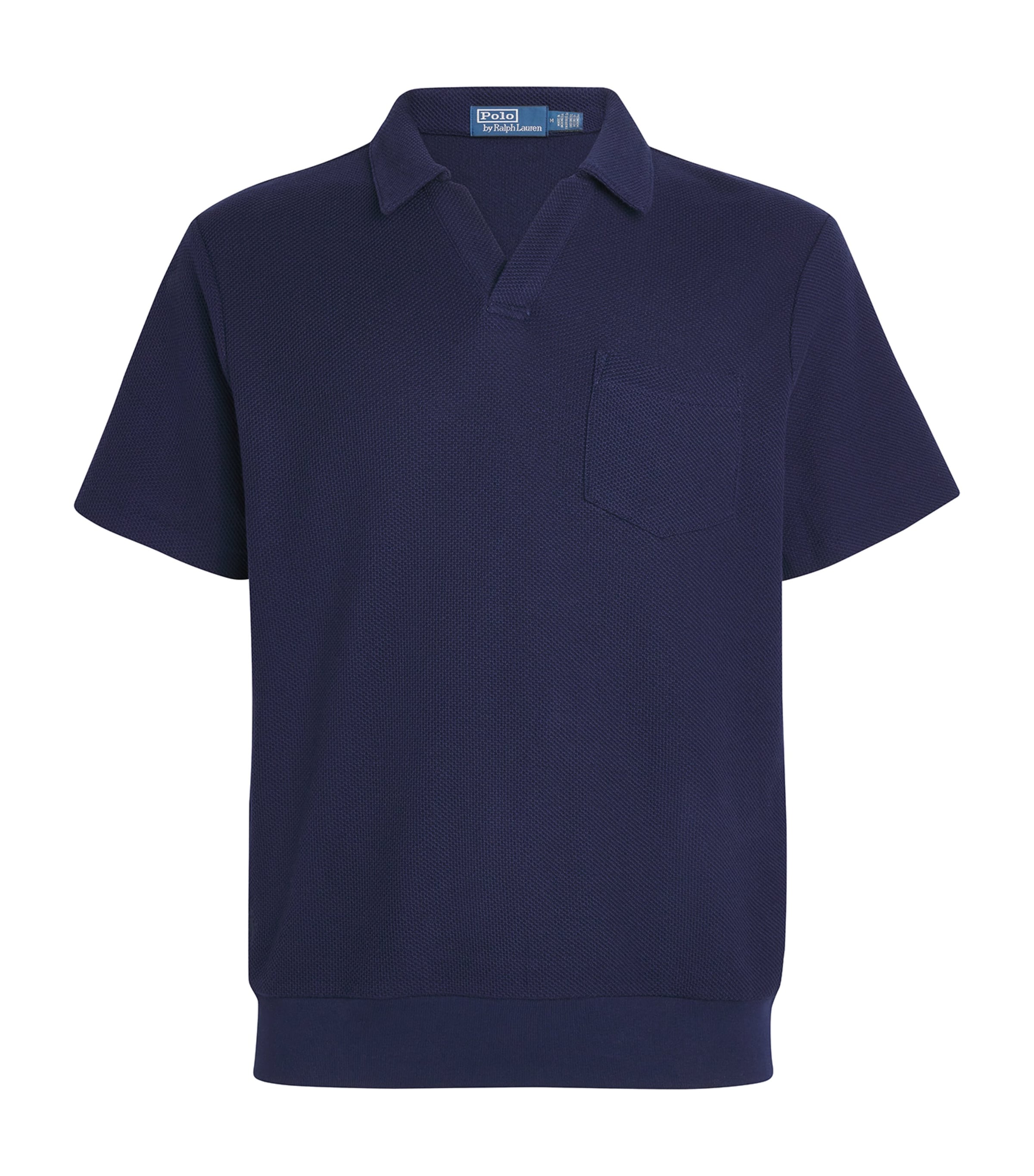 Polo Ralph Lauren Mens Cotton Open-Collar Polo Shirt Cruise Navy Image 1