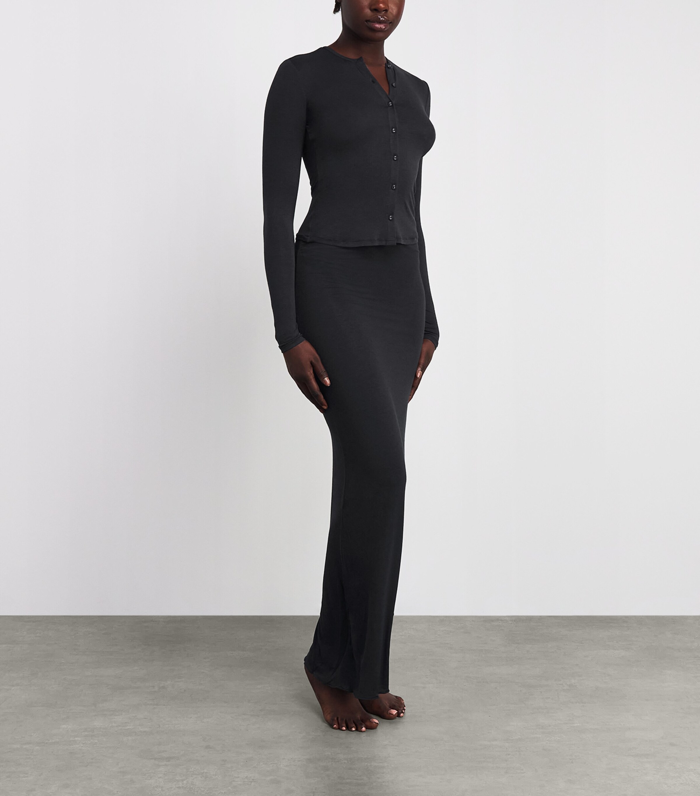 Sheer Modal Cardigan ONYX Image 2