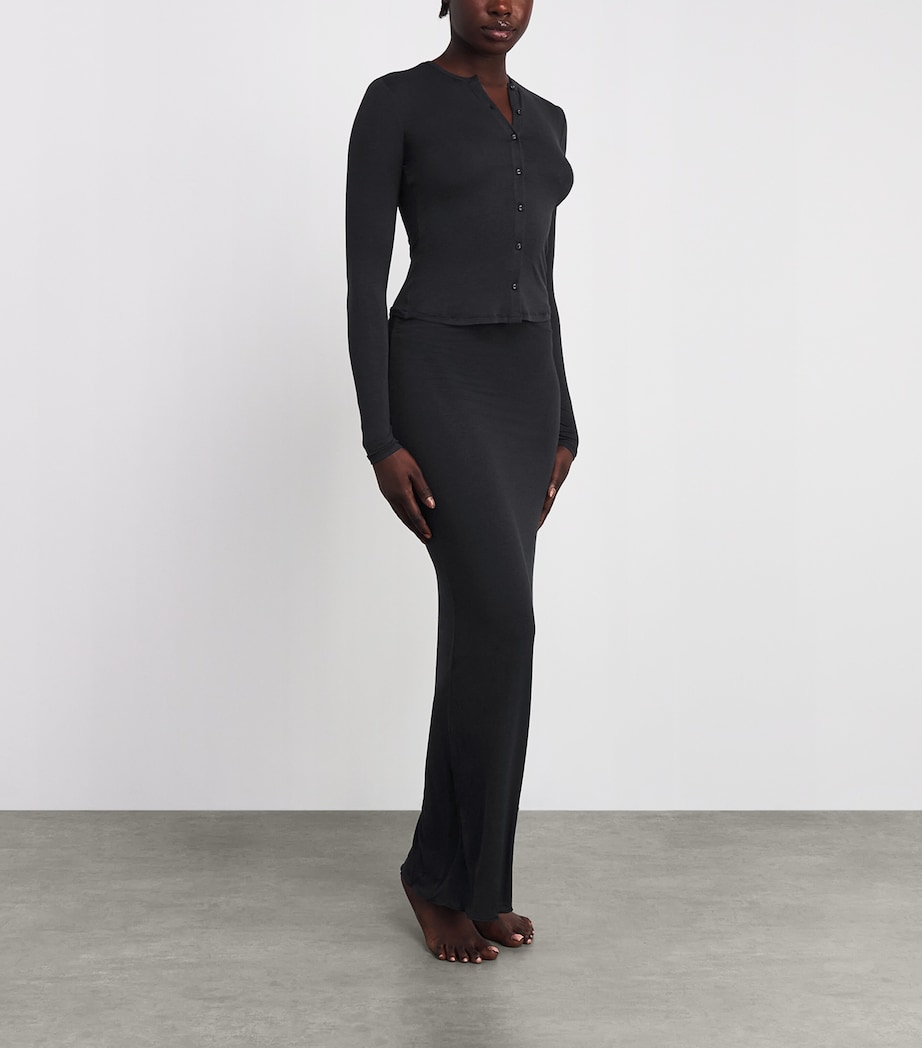 Sheer Modal Cardigan ONYX Image 2