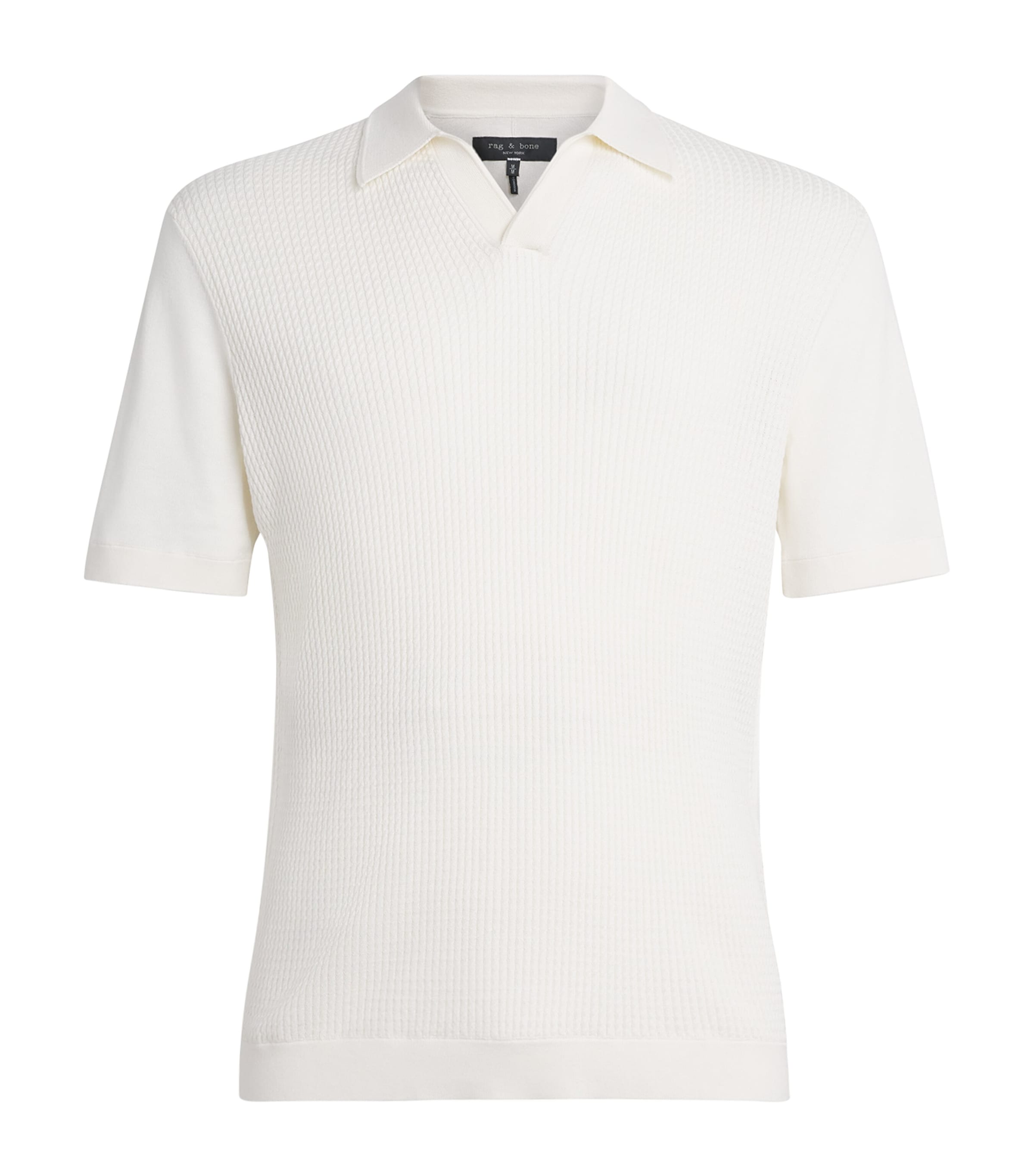 Cotton Rib-Knit Polo Shirt CHALK Image 1