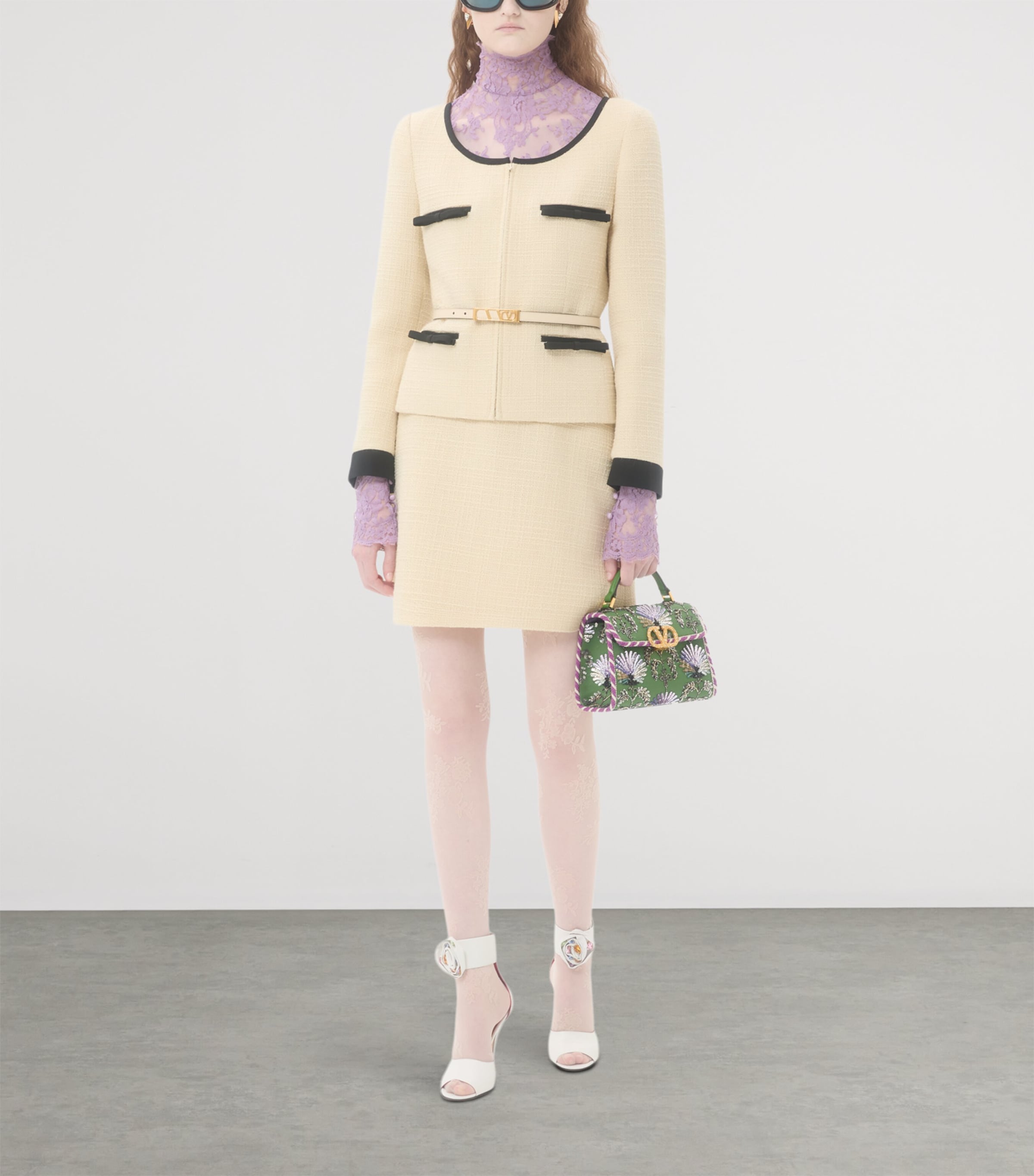 Valentino Garavani Green Mini Leather Embellished Top-Handle Bag