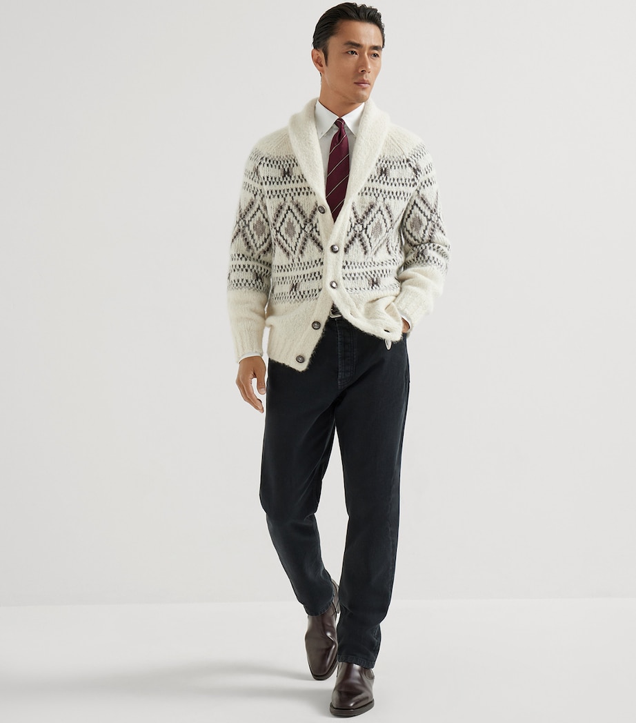 Alpaca-Wool-Cashmere Jacquard Cardigan CLO13 Image 2