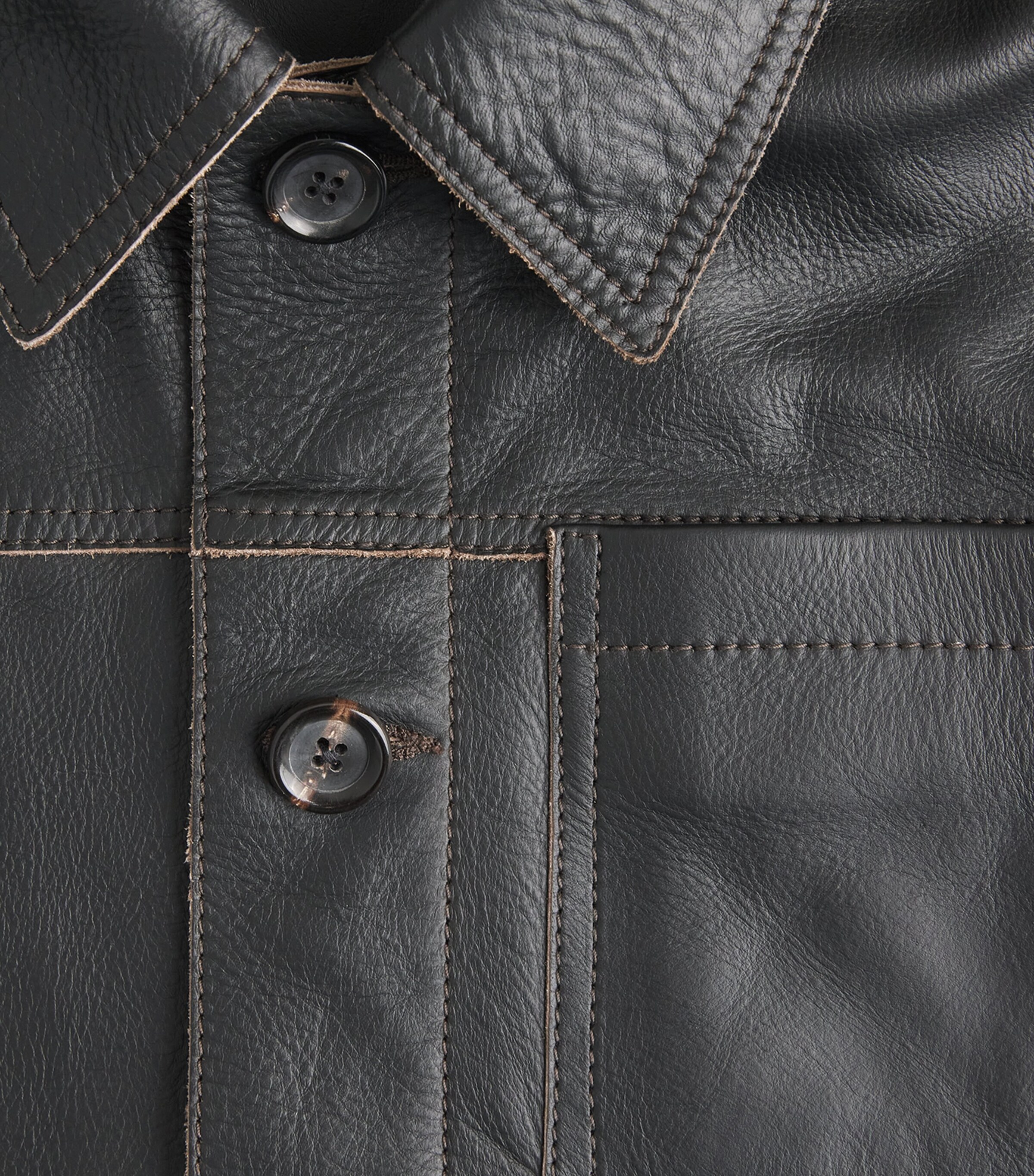 Oliver Spencer Mens Hardwick Leather Jacket Black Image 6