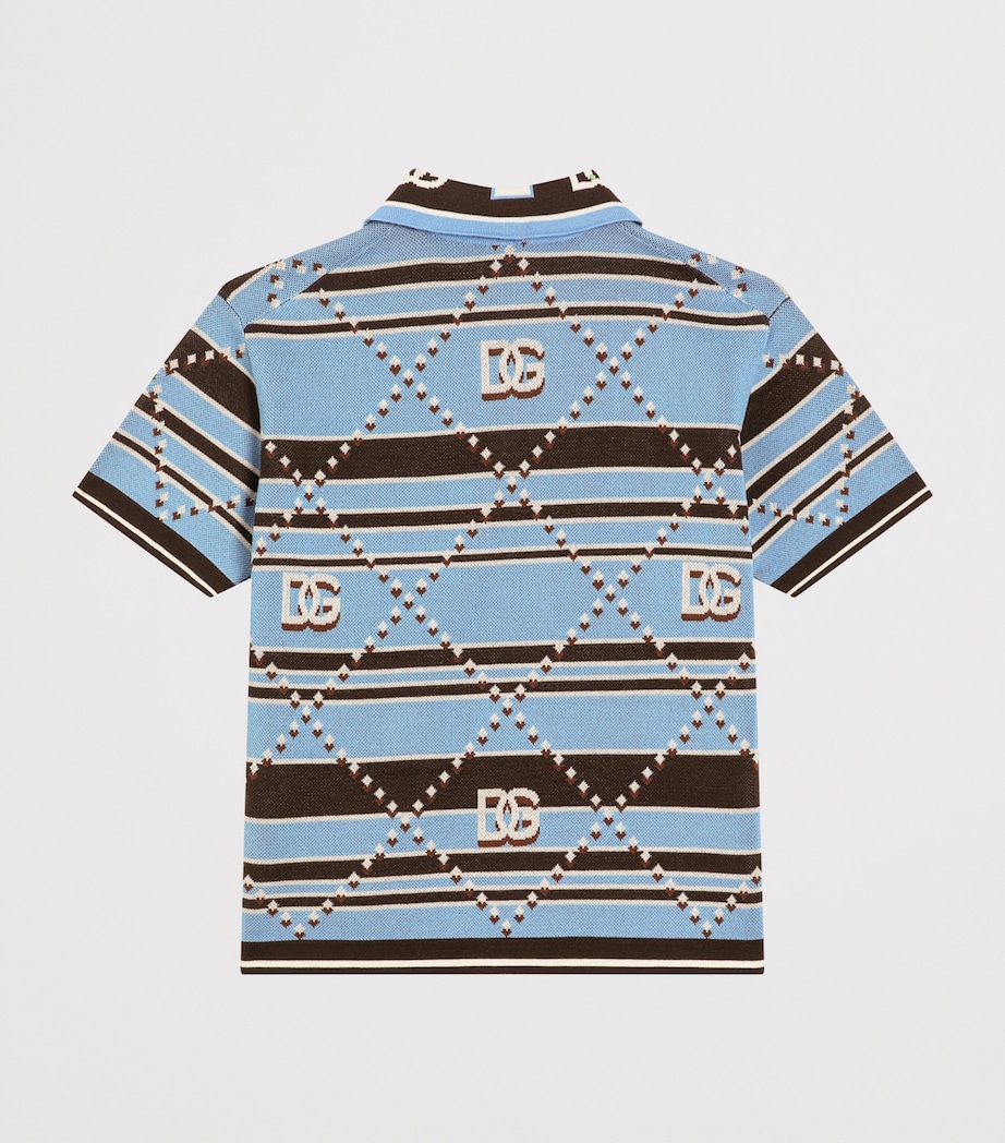 Cotton Polo Shirt (8-12+ Years) B4909-AZZURRO/BI Image 2