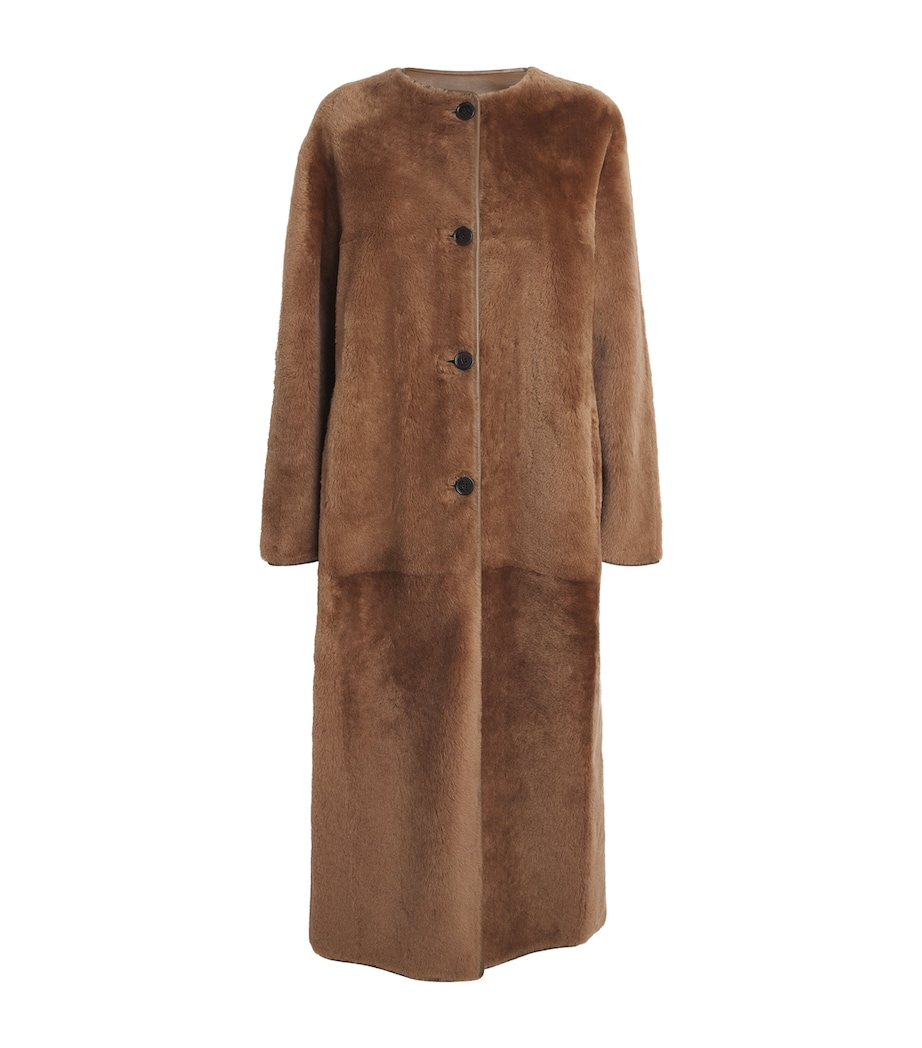 Shearling-Leather Reversible Rilana Coat OAK Image 1