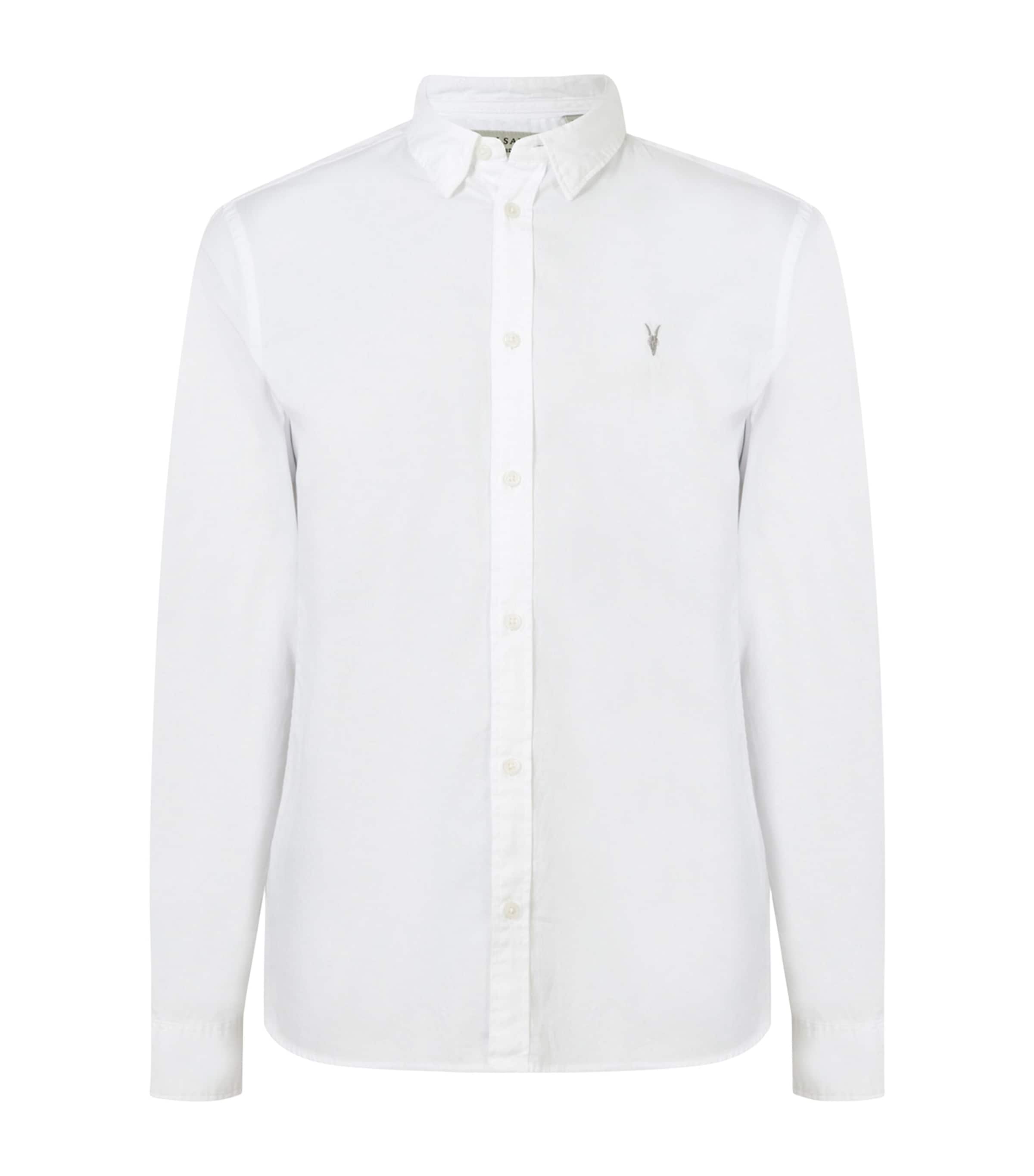 Allsaints Lovell Cotton Slim Fit Button Down Shirt In White