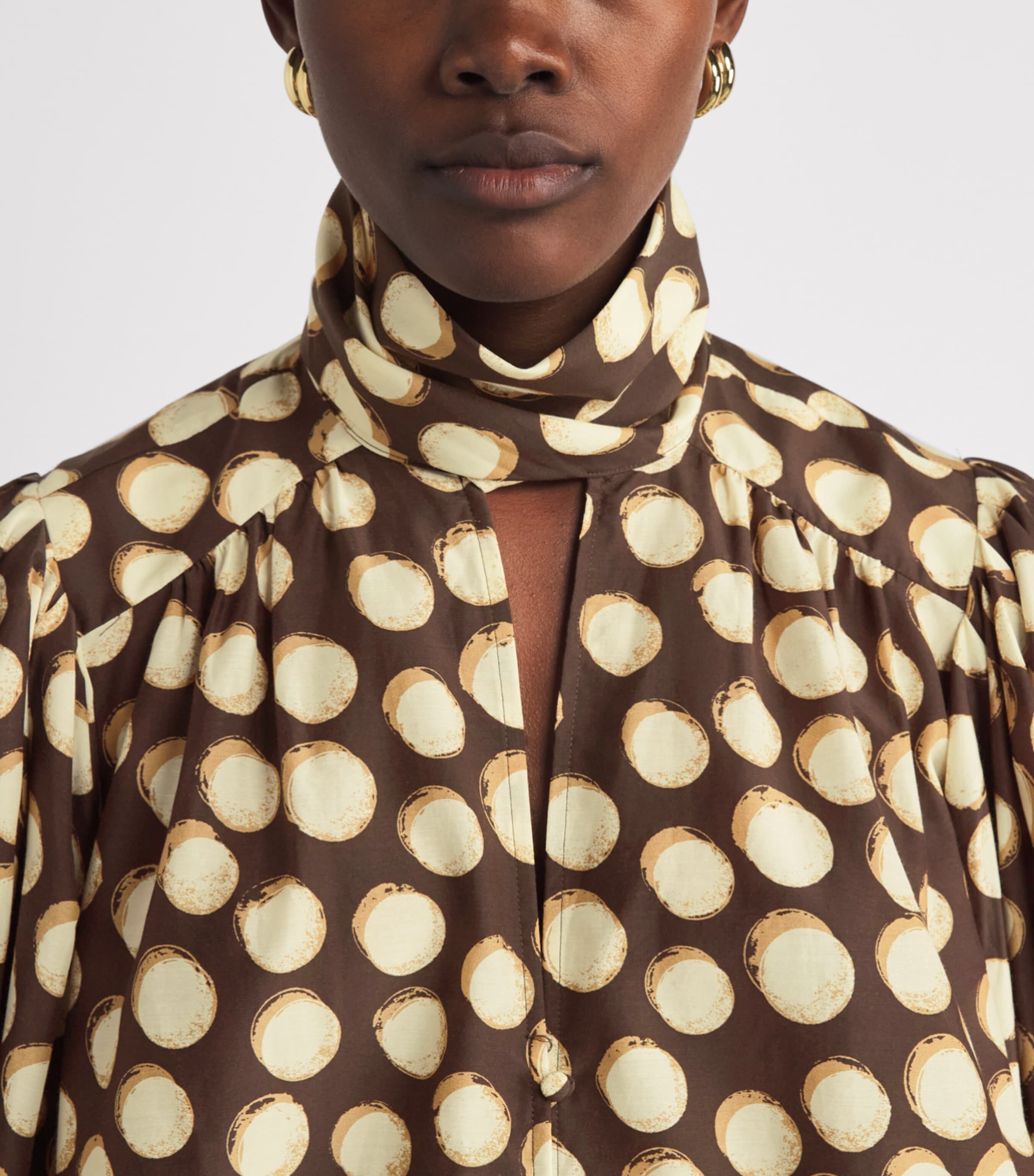ALEMAIS Womens Cotton-Silk Paula Blouse Chocolate Image 3