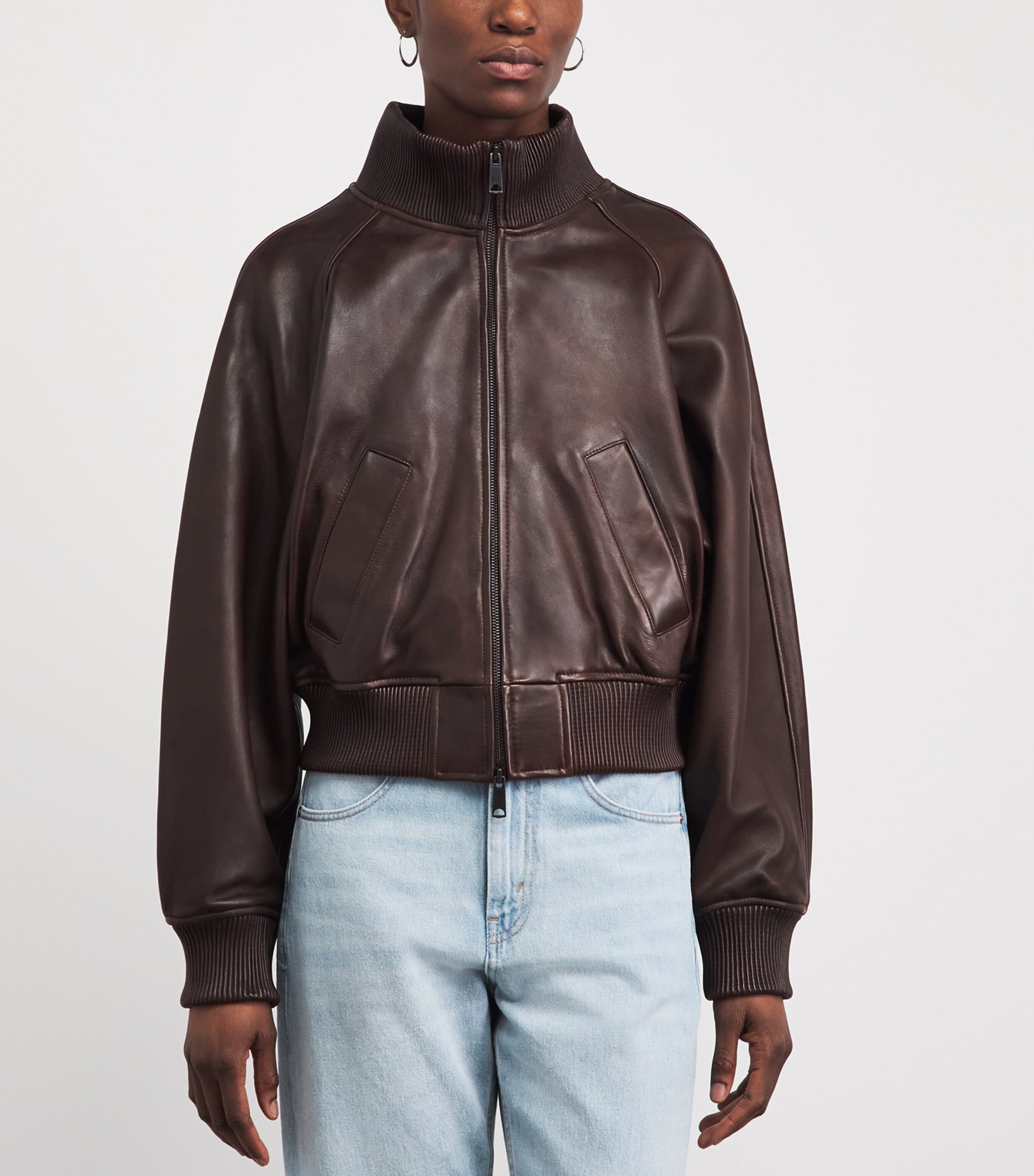 Flight Leather Jacket BROWN Image 4