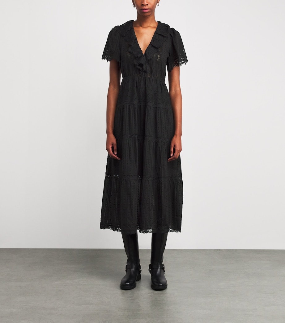 Cotton Gabriella Midi Dress BLACK Image 6