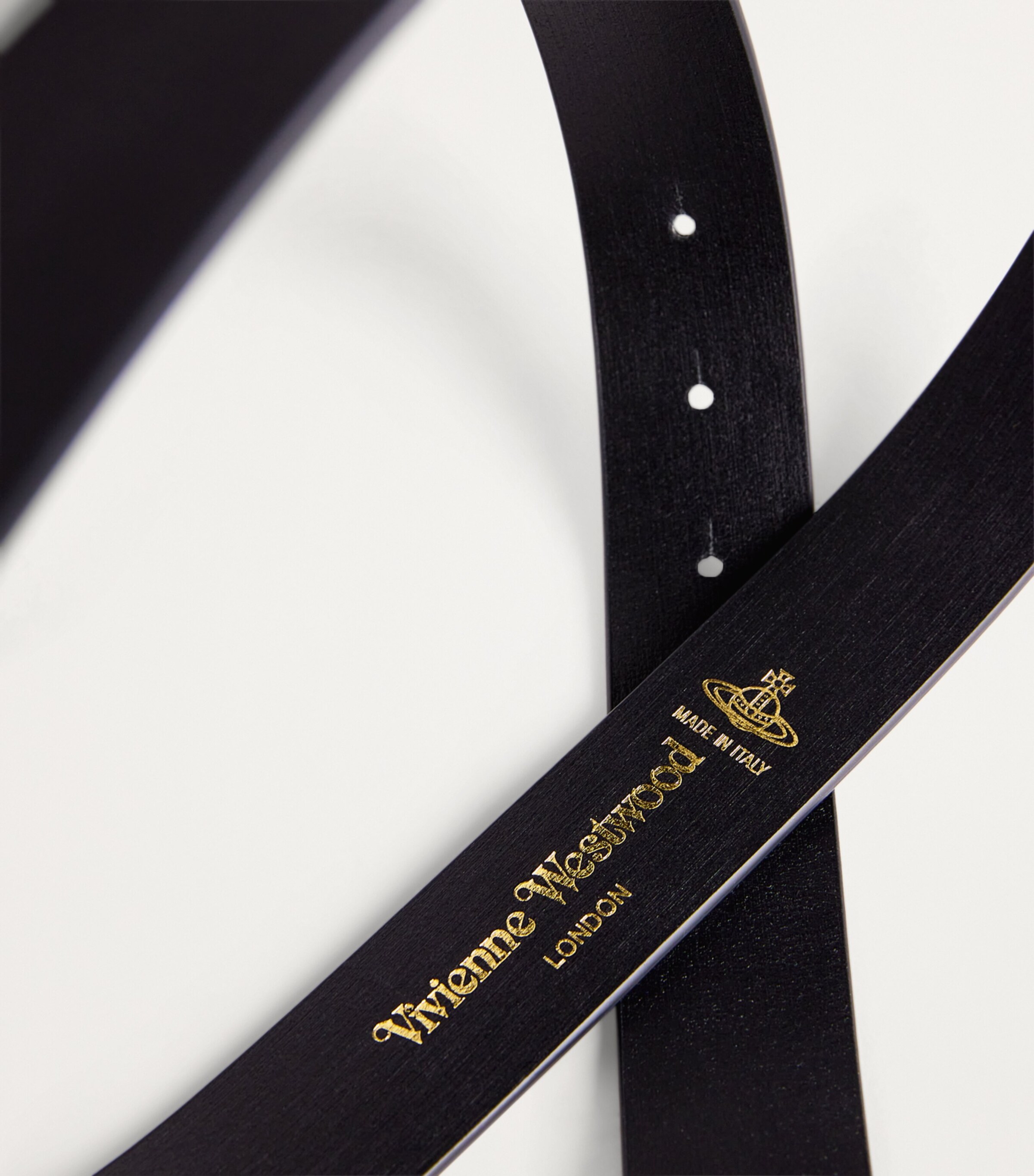 Leather Line Orb Buckle Belt N401 BLACK Image 6