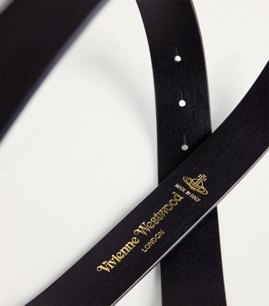 Leather Line Orb Buckle Belt N401 BLACK Image 6