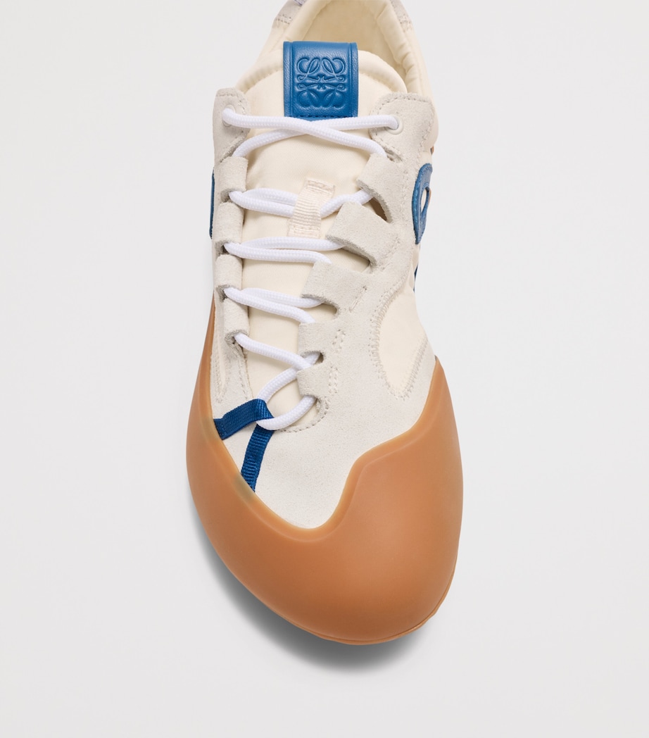 LOEWE Suede-Nylon Grip Sneakers White/blue Image 5