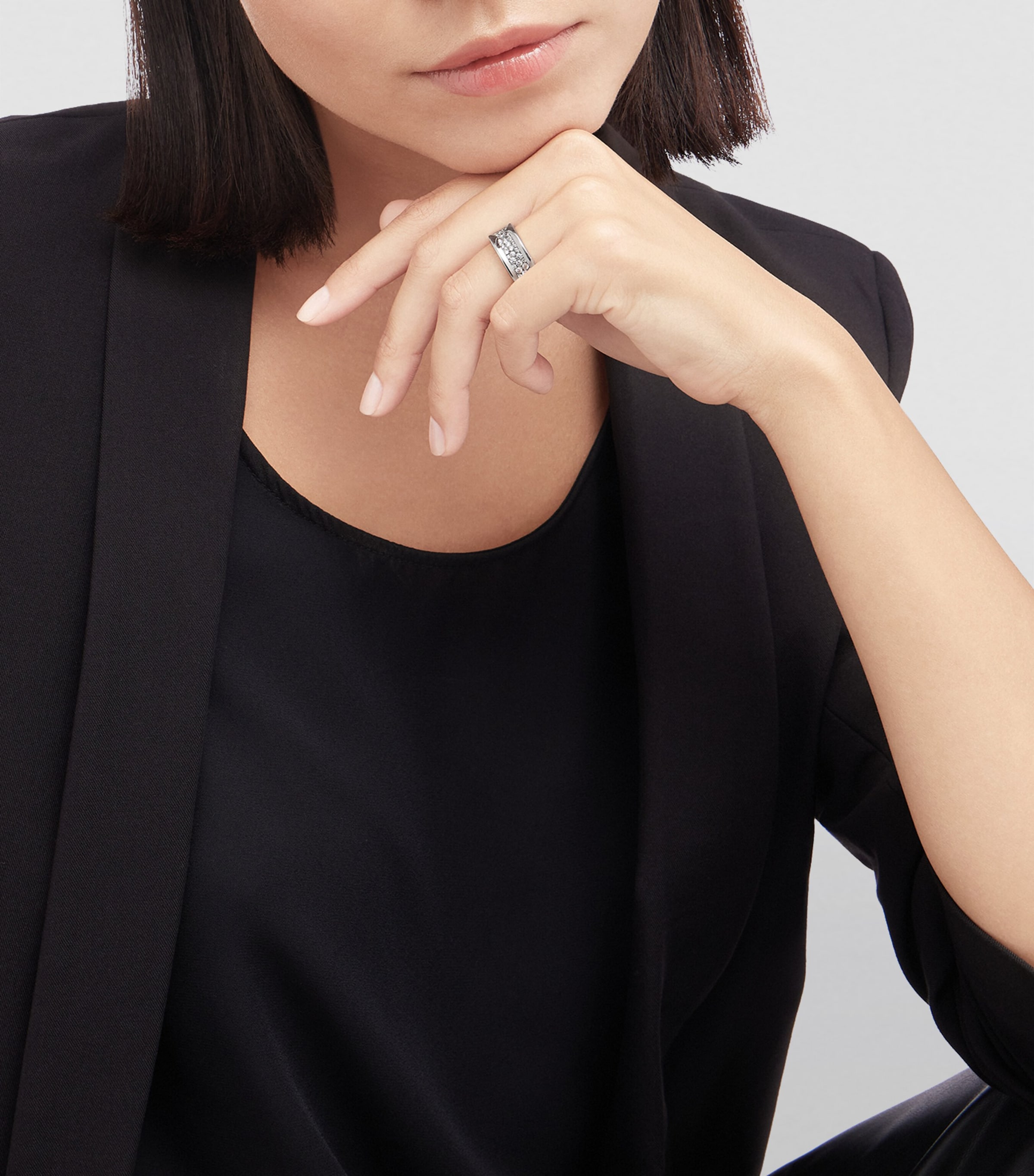 White Gold and Diamond B.zero1 Ring WHITE GOLD Image 2