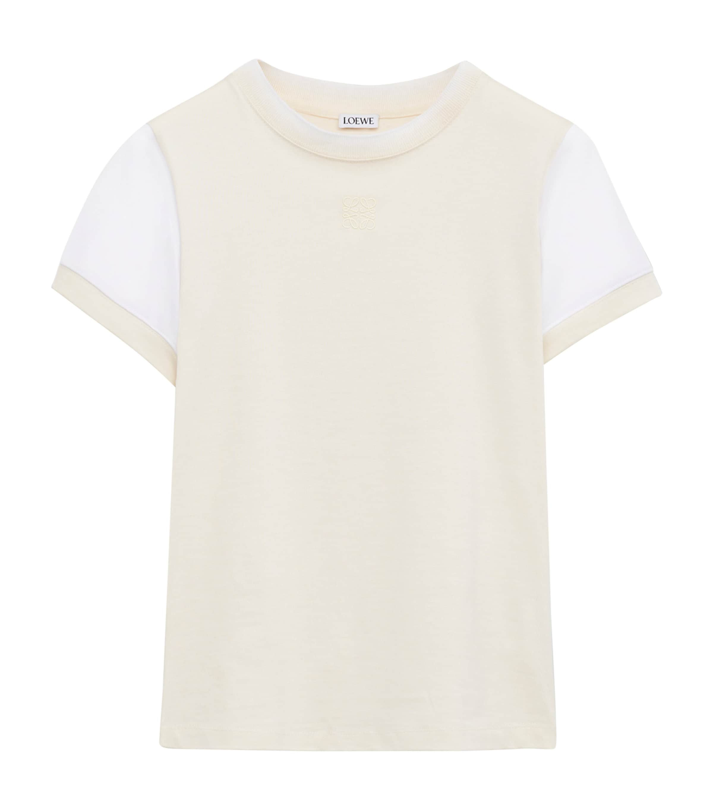 LOEWE Stretch-Cotton Anagram T-Shirt Vanilla