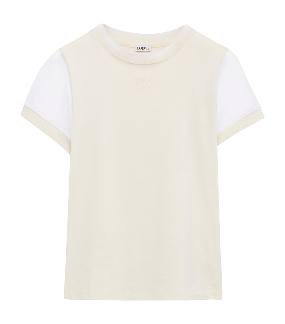 LOEWE Stretch-Cotton Anagram T-Shirt Vanilla